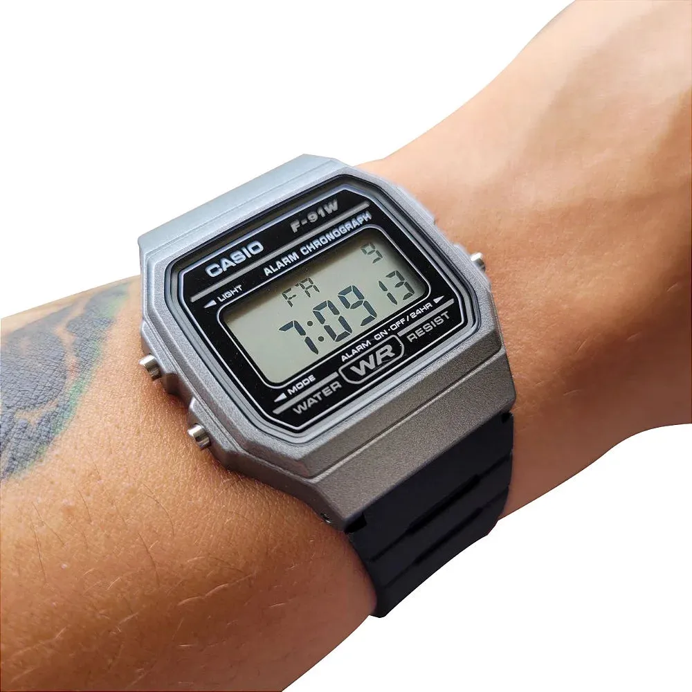 Casio Watch Classic Sports Digital Black/Silver F-91WM-1BDF