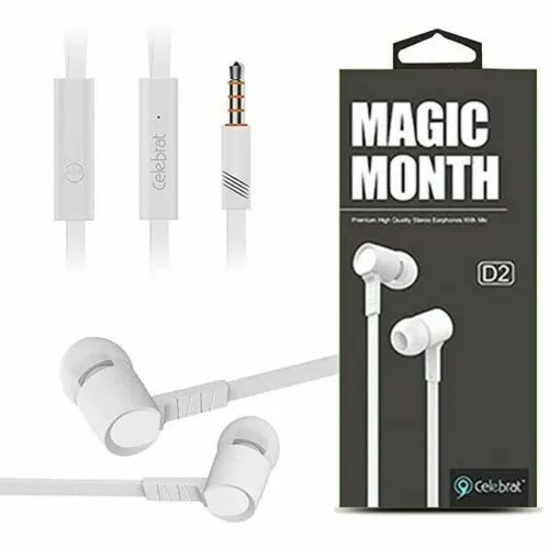 Celebrat Magic Month Earphones 3.5mm Jack D2 For Smartphones Tablets iPod iPad iPhone Samsung