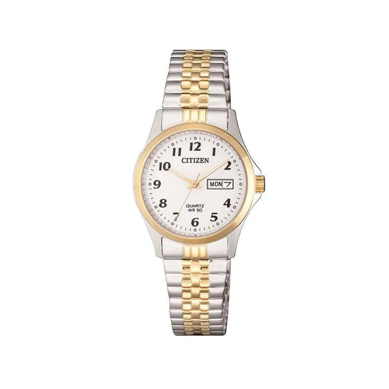 Citizen Ladies 2 Tone White Dial Day / Date Watch