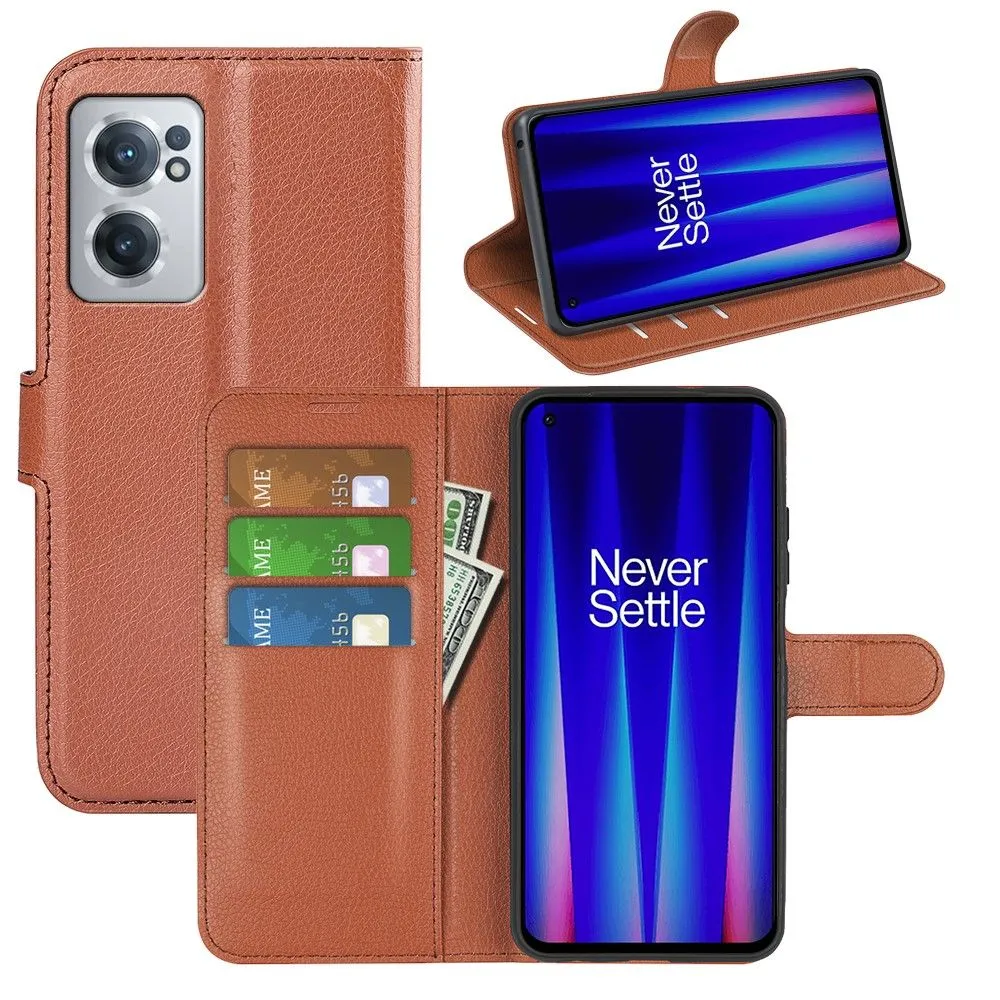 Classic OnePlus Nord CE 2 5G flip case - Brown