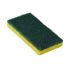 CleanFreak® Green & Yellow Medium Duty Dish Scouring Sponges - Case of 40