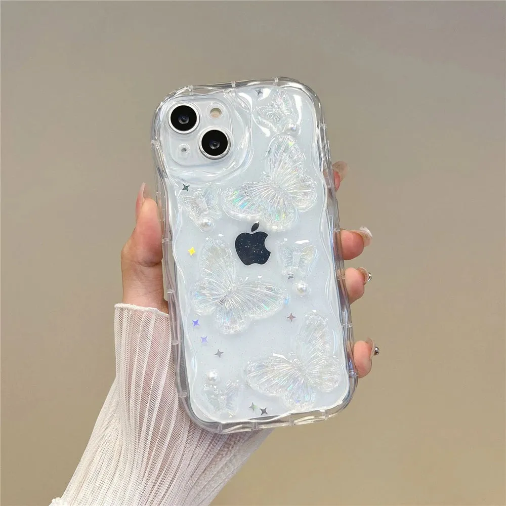 Clear Cystal Butterfly iPhone Case