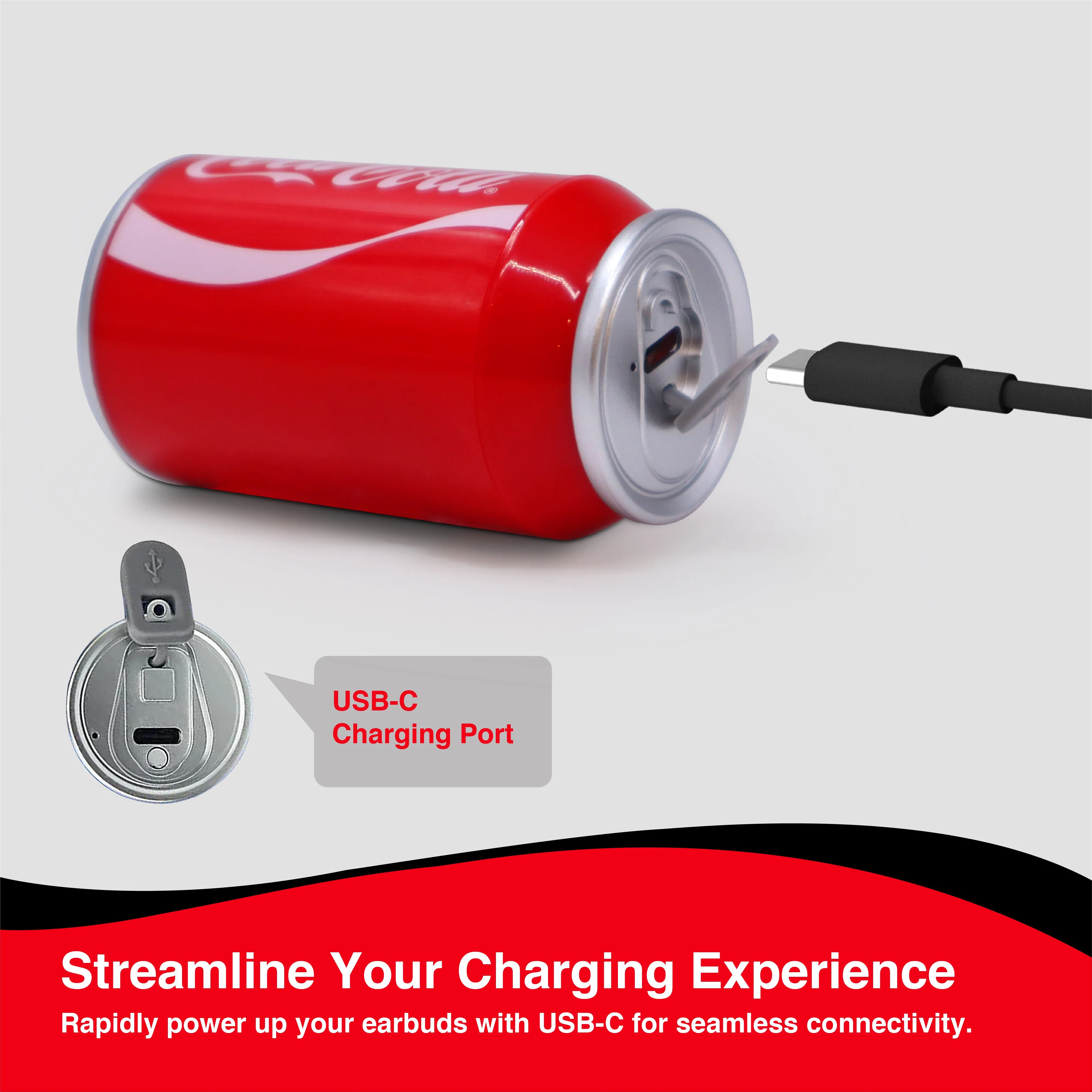 Coca-Cola Wireless Earbuds with Can Shaped Charging Case