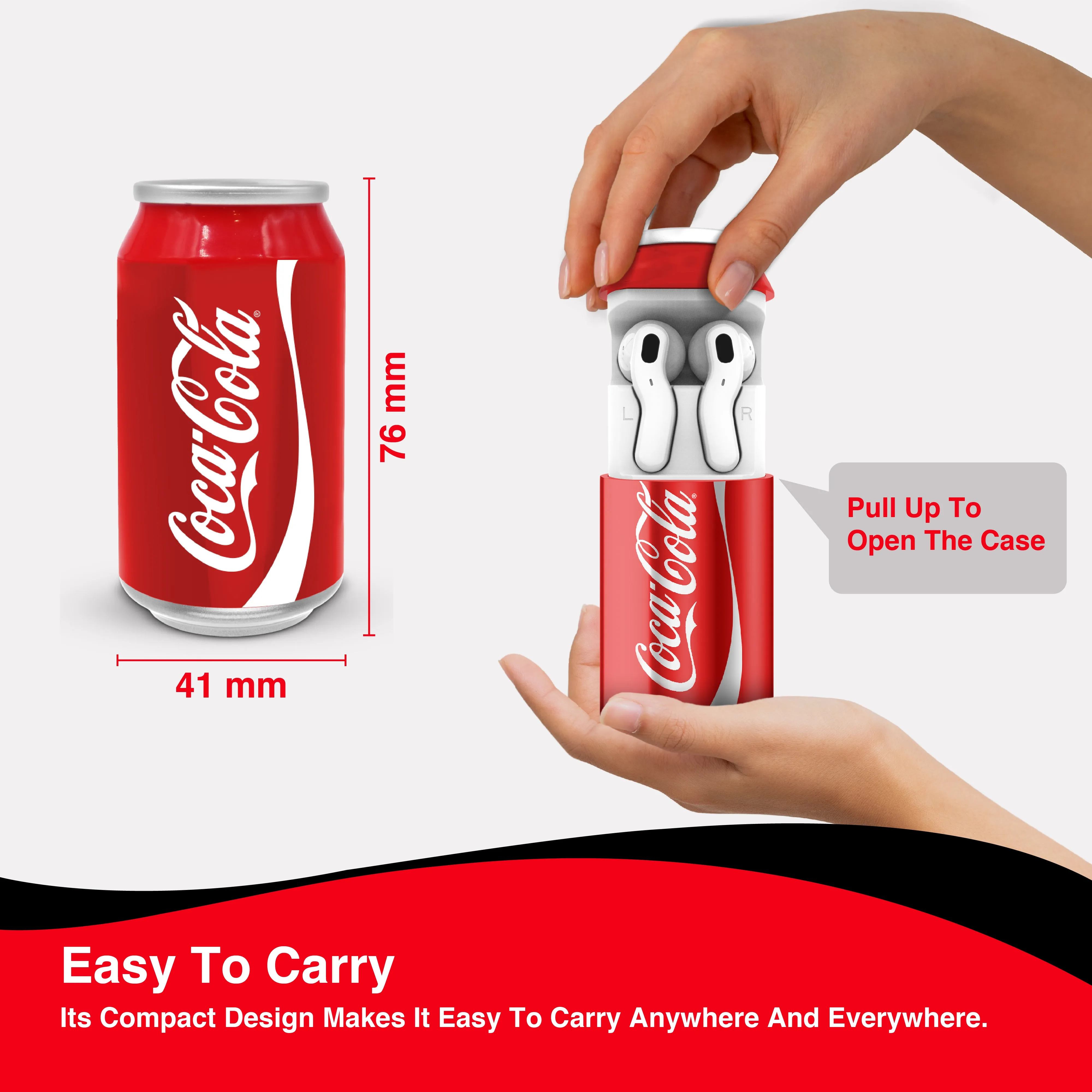 Coca-Cola Wireless Earbuds with Can Shaped Charging Case