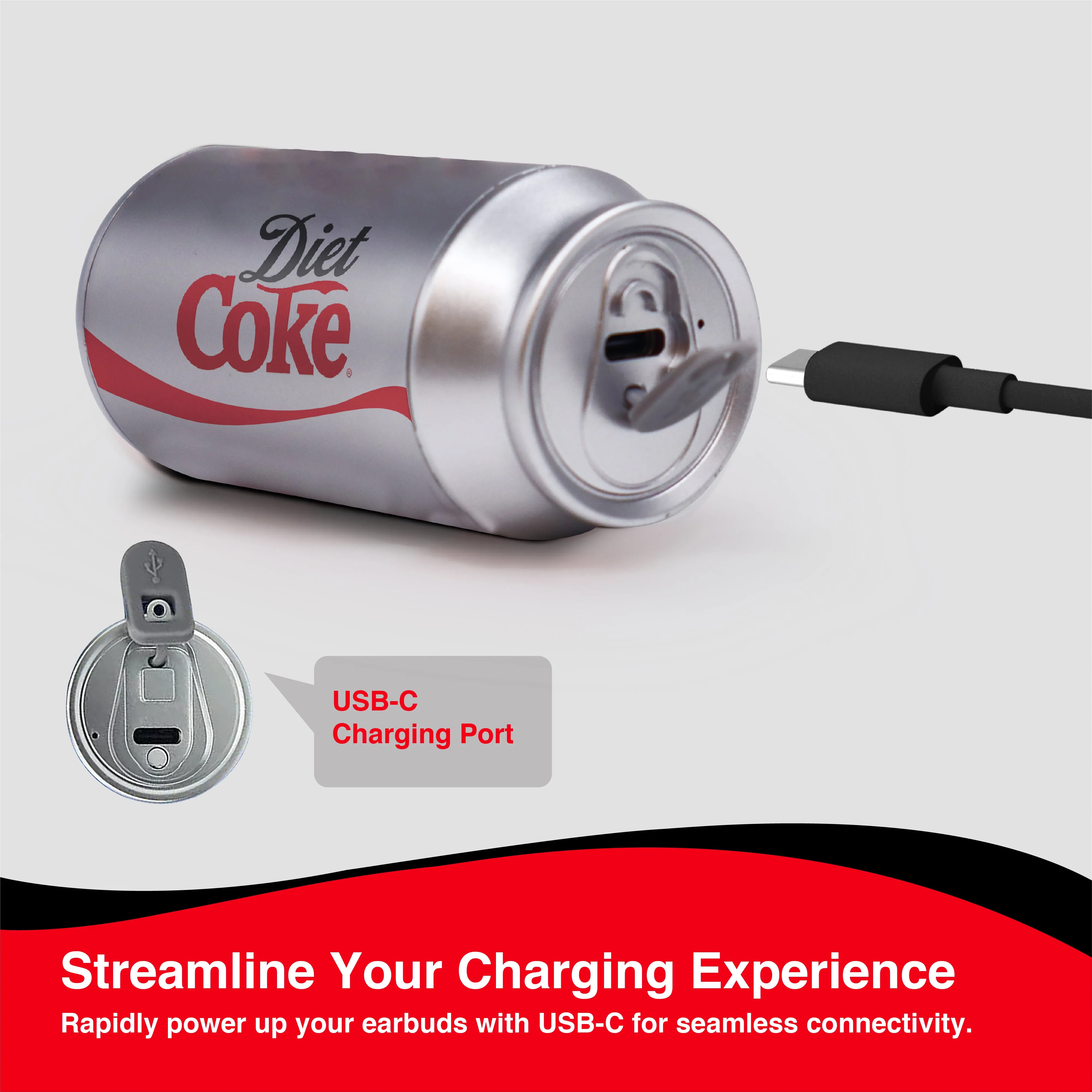 Coca-Cola Wireless Earbuds with Can Shaped Charging Case