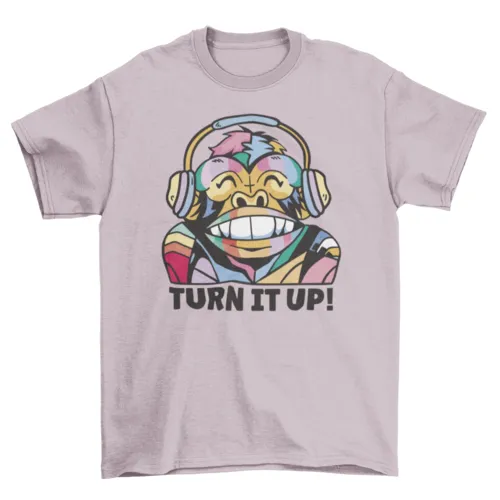 Colorful monkey music t-shirt