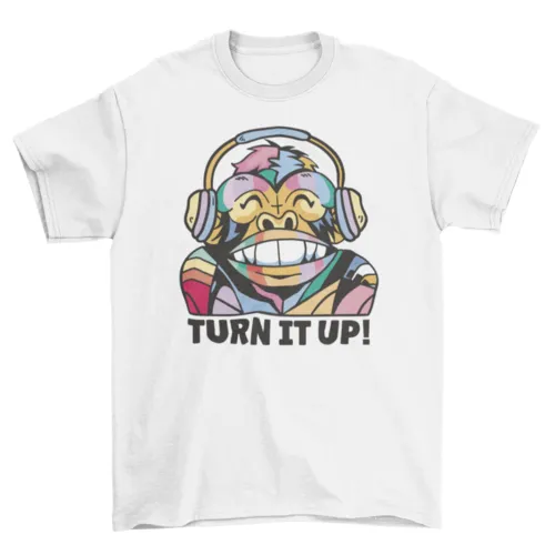 Colorful monkey music t-shirt