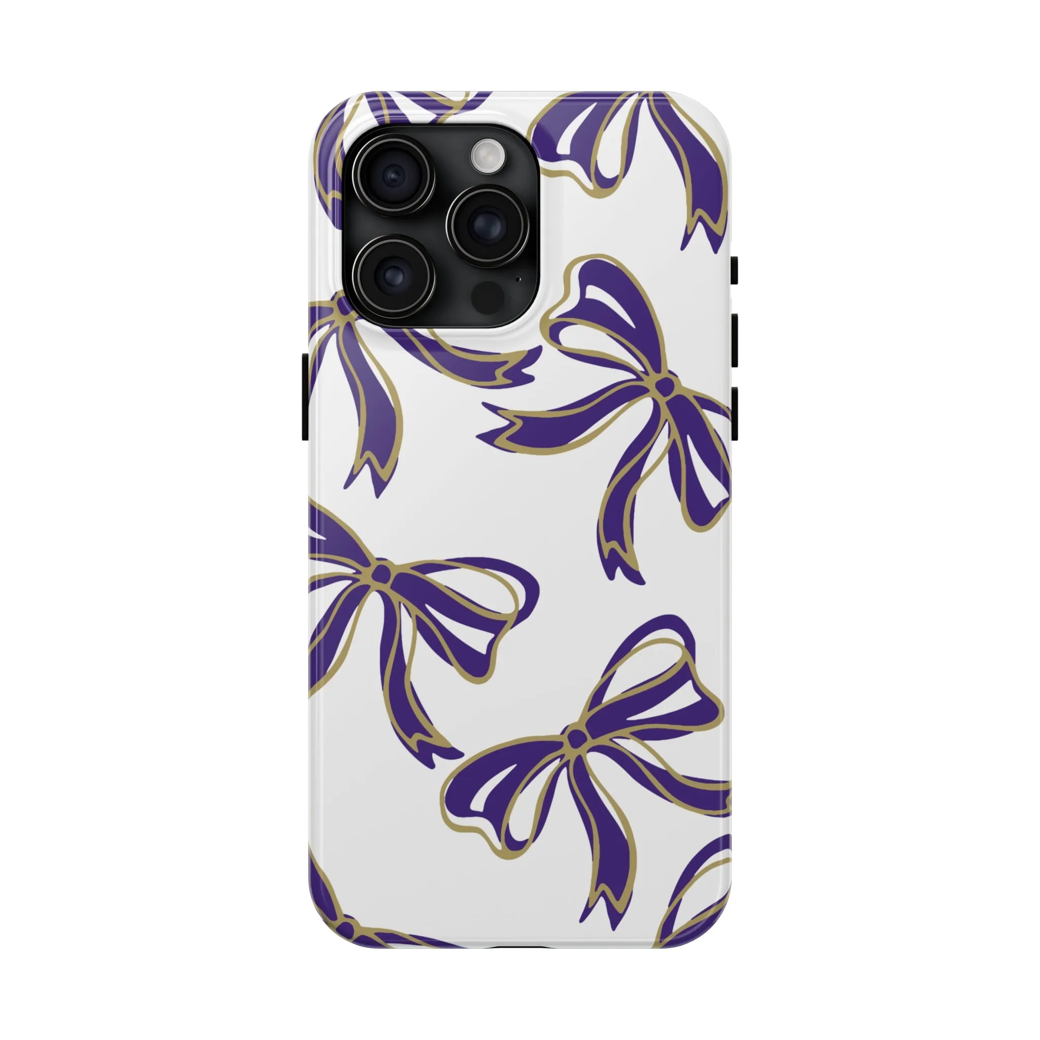 Copy of Trendy Bow Phone Case, Bed Party Bow Iphone case, Bow Phone Case, College Case, Bow Gifts - James Madison - JMU Dukes - Purple and Gold