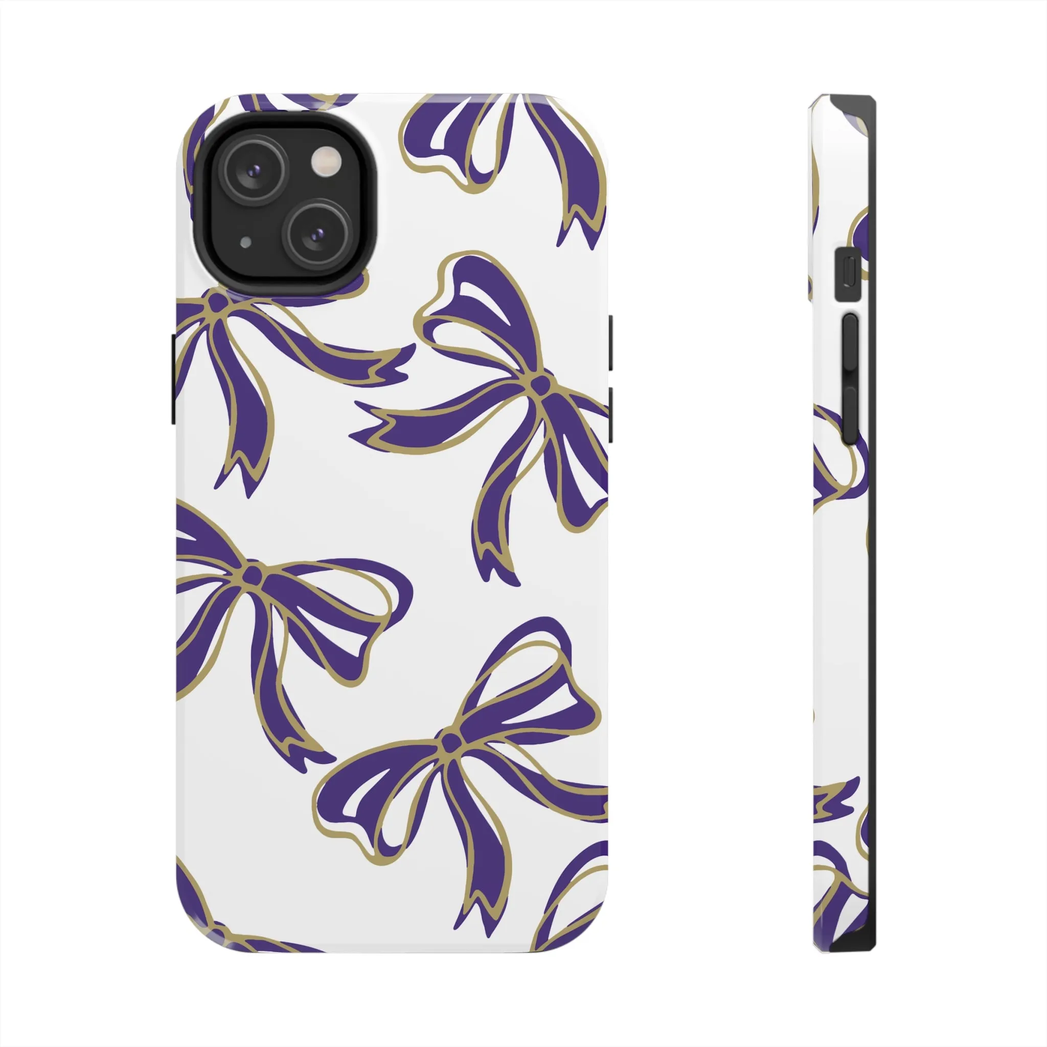 Copy of Trendy Bow Phone Case, Bed Party Bow Iphone case, Bow Phone Case, College Case, Bow Gifts - James Madison - JMU Dukes - Purple and Gold