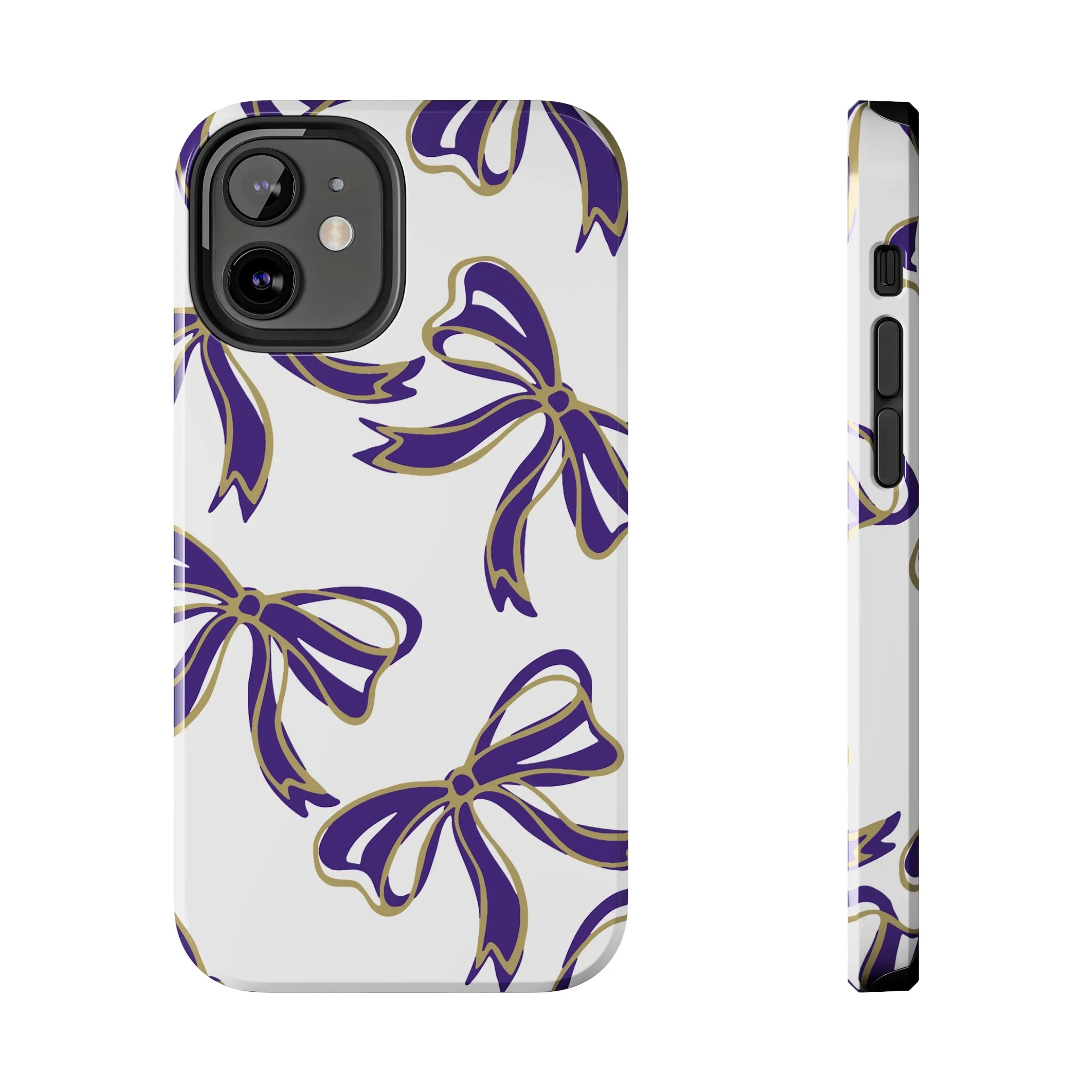 Copy of Trendy Bow Phone Case, Bed Party Bow Iphone case, Bow Phone Case, College Case, Bow Gifts - James Madison - JMU Dukes - Purple and Gold