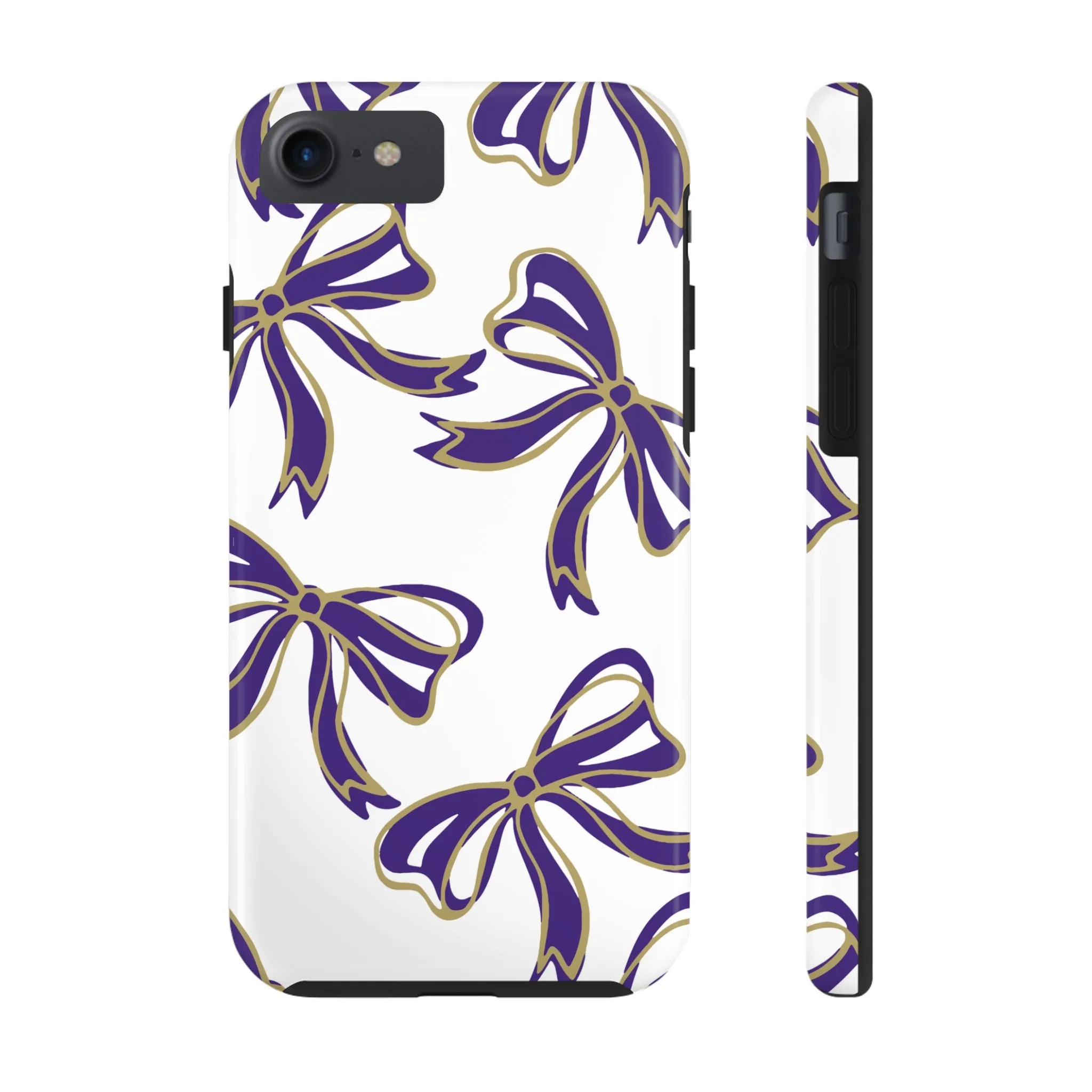 Copy of Trendy Bow Phone Case, Bed Party Bow Iphone case, Bow Phone Case, College Case, Bow Gifts - James Madison - JMU Dukes - Purple and Gold