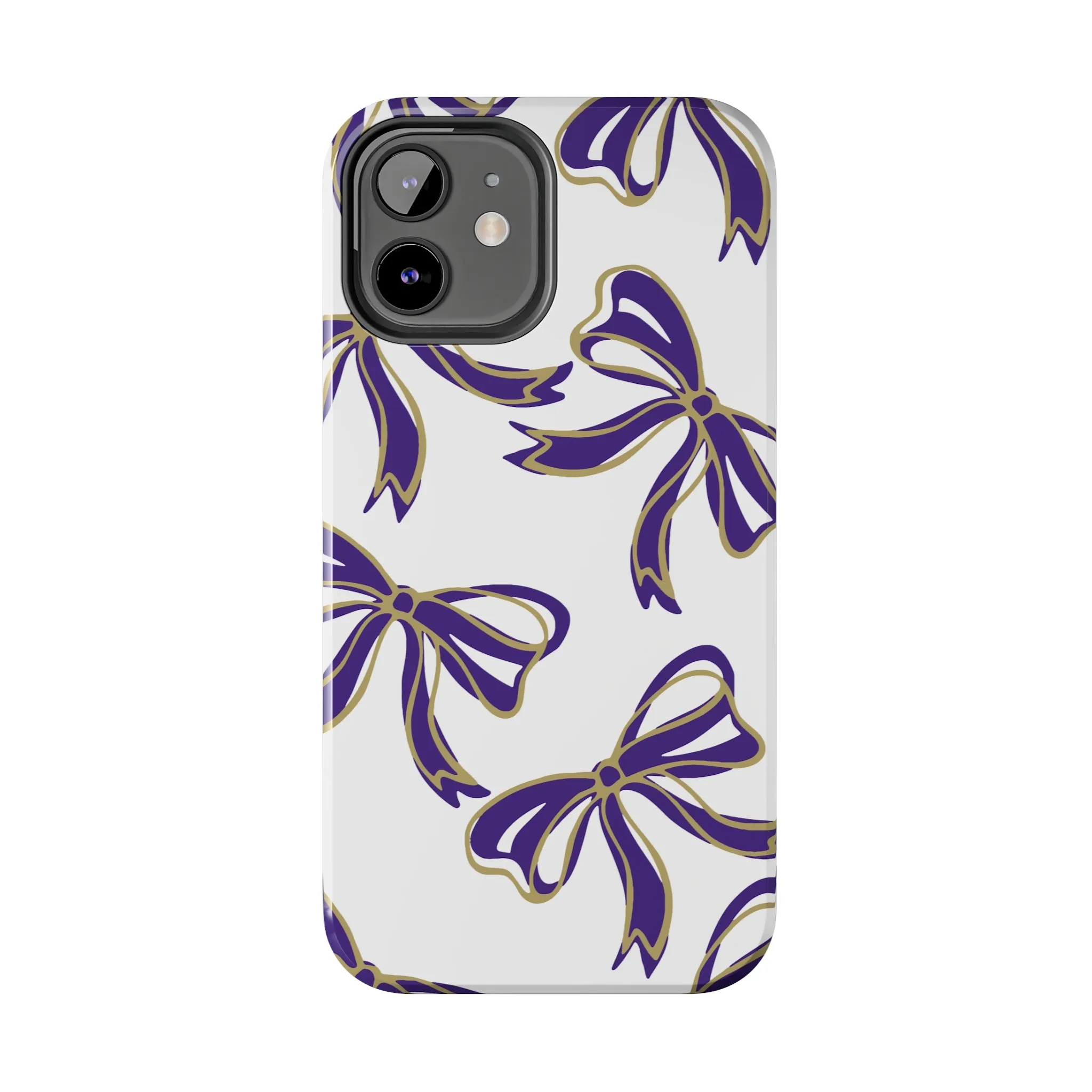 Copy of Trendy Bow Phone Case, Bed Party Bow Iphone case, Bow Phone Case, College Case, Bow Gifts - James Madison - JMU Dukes - Purple and Gold