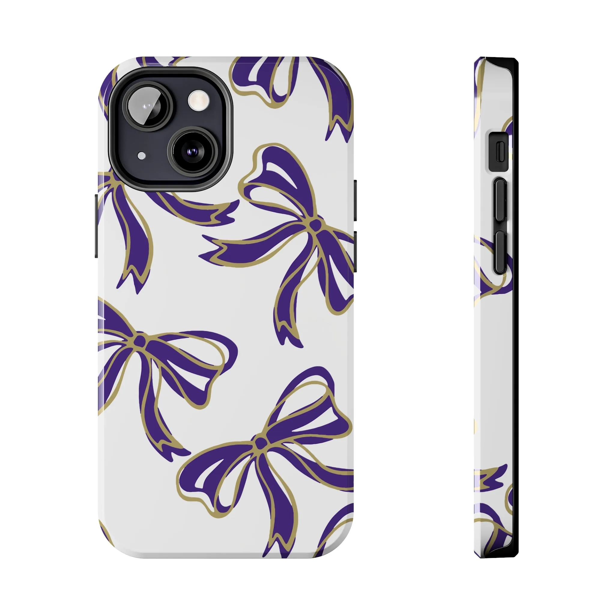 Copy of Trendy Bow Phone Case, Bed Party Bow Iphone case, Bow Phone Case, College Case, Bow Gifts - James Madison - JMU Dukes - Purple and Gold