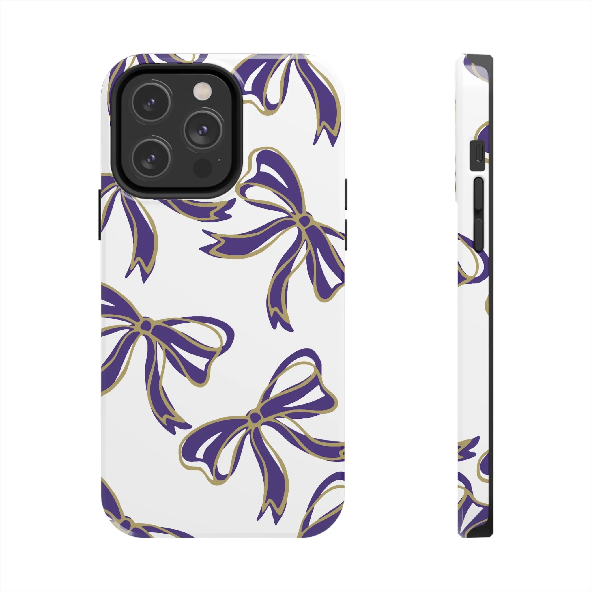 Copy of Trendy Bow Phone Case, Bed Party Bow Iphone case, Bow Phone Case, College Case, Bow Gifts - James Madison - JMU Dukes - Purple and Gold