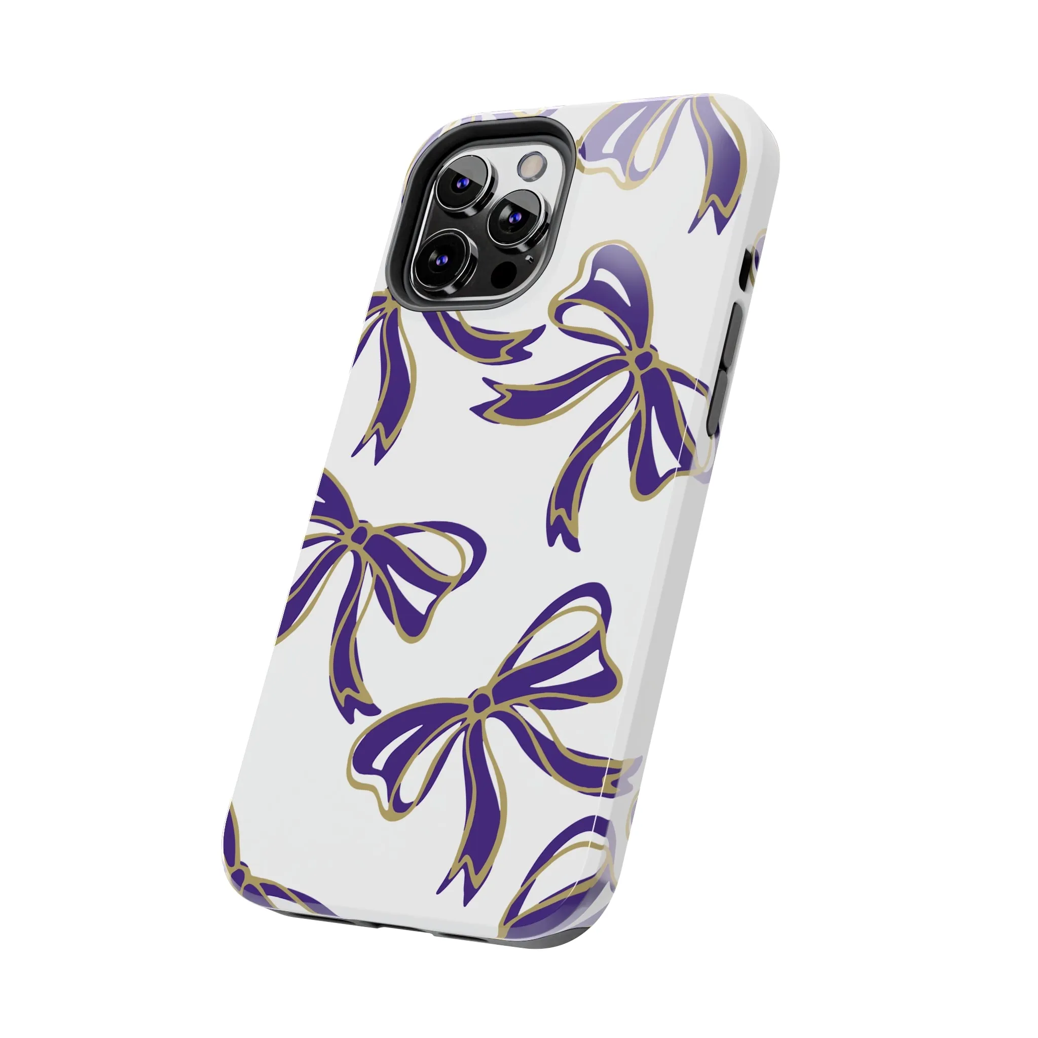 Copy of Trendy Bow Phone Case, Bed Party Bow Iphone case, Bow Phone Case, College Case, Bow Gifts - James Madison - JMU Dukes - Purple and Gold