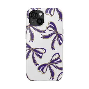 Copy of Trendy Bow Phone Case, Bed Party Bow Iphone case, Bow Phone Case, College Case, Bow Gifts - James Madison - JMU Dukes - Purple and Gold