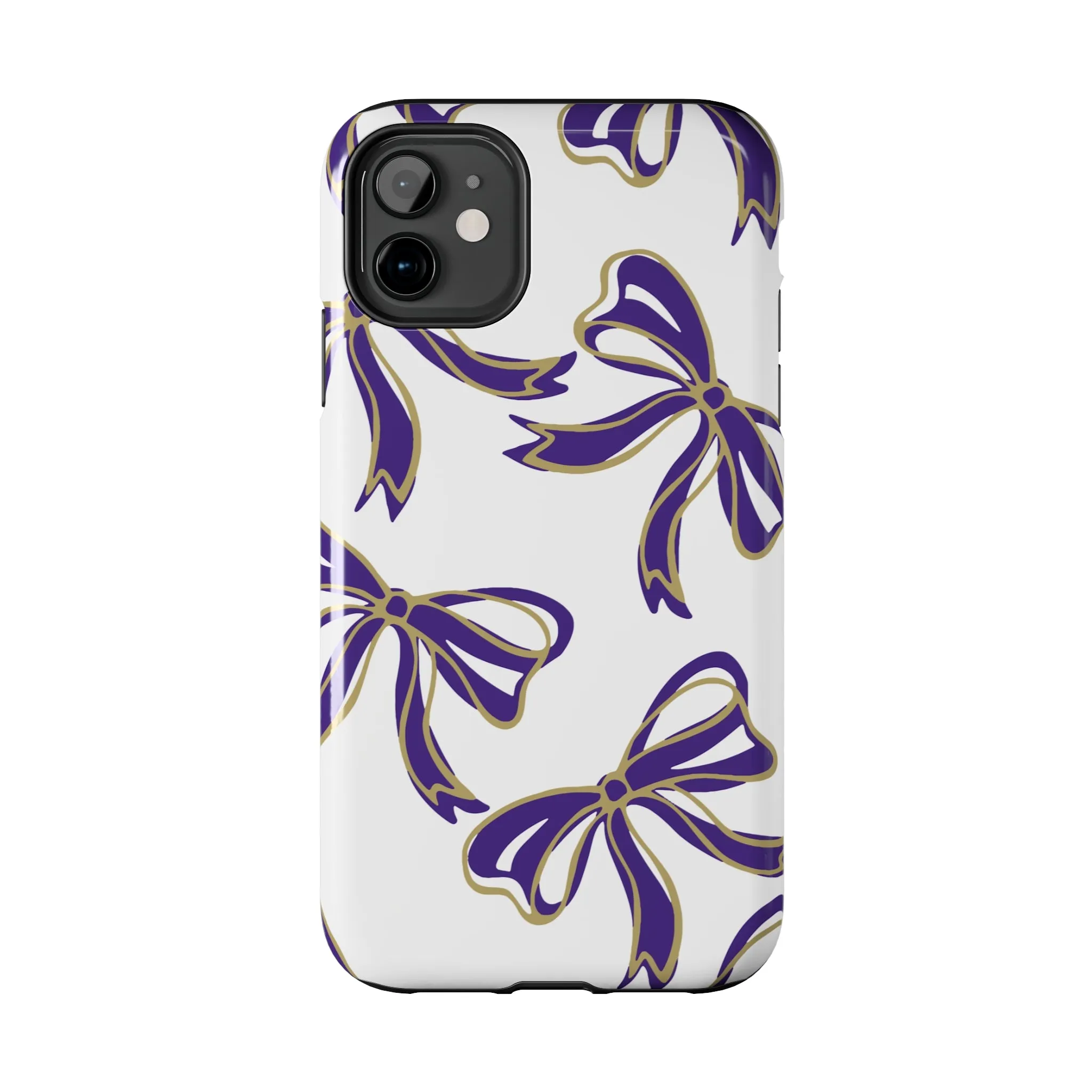 Copy of Trendy Bow Phone Case, Bed Party Bow Iphone case, Bow Phone Case, College Case, Bow Gifts - James Madison - JMU Dukes - Purple and Gold