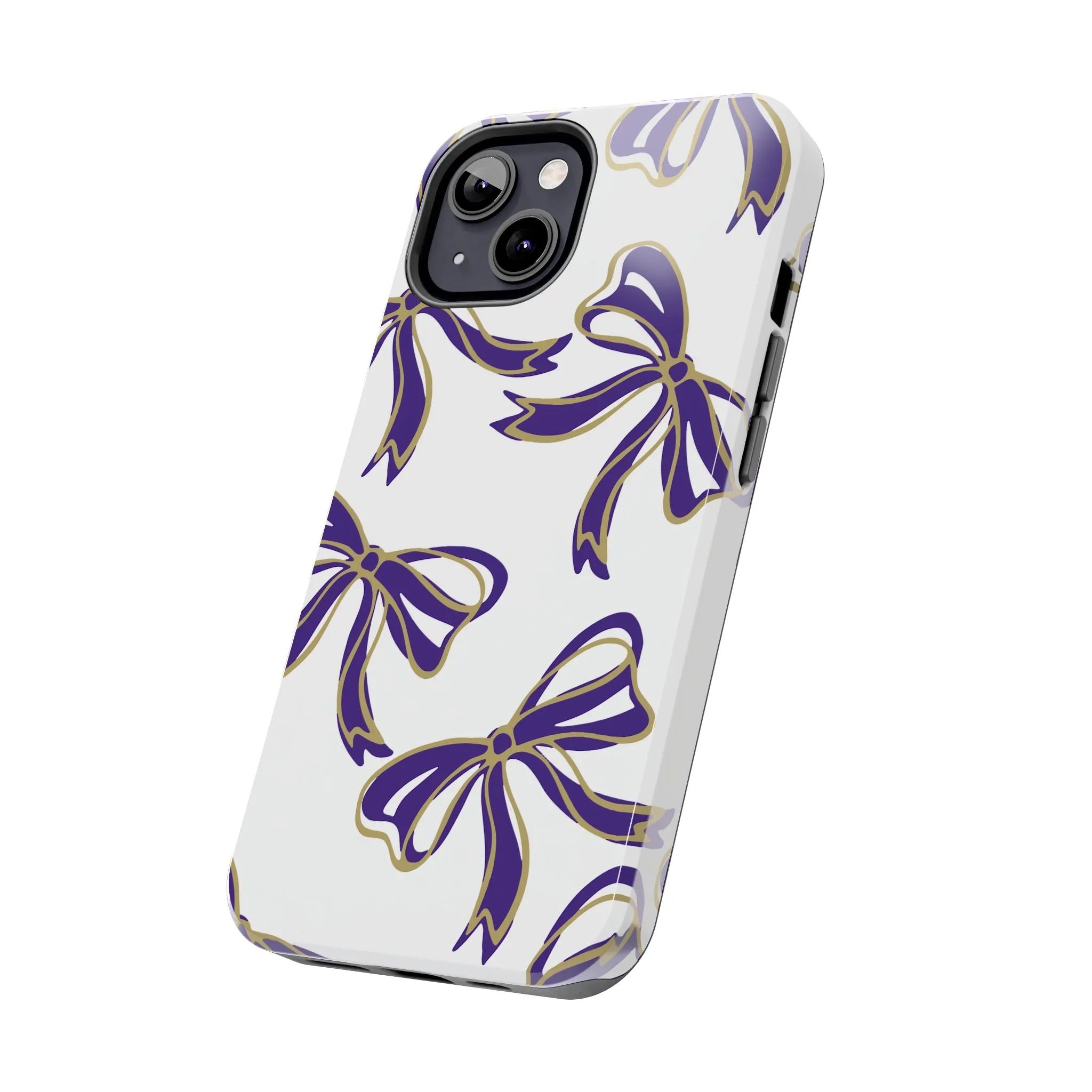 Copy of Trendy Bow Phone Case, Bed Party Bow Iphone case, Bow Phone Case, College Case, Bow Gifts - James Madison - JMU Dukes - Purple and Gold