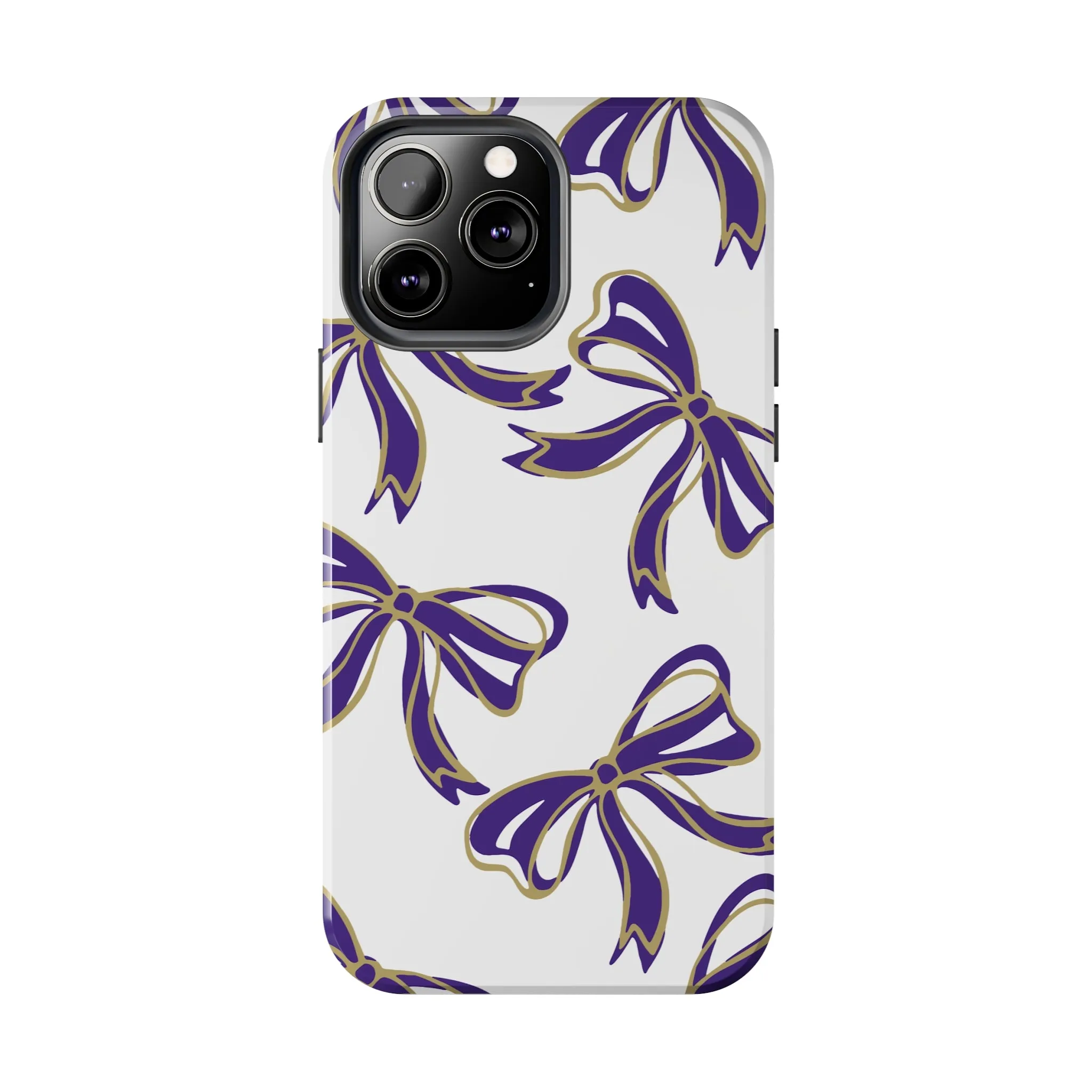 Copy of Trendy Bow Phone Case, Bed Party Bow Iphone case, Bow Phone Case, College Case, Bow Gifts - James Madison - JMU Dukes - Purple and Gold