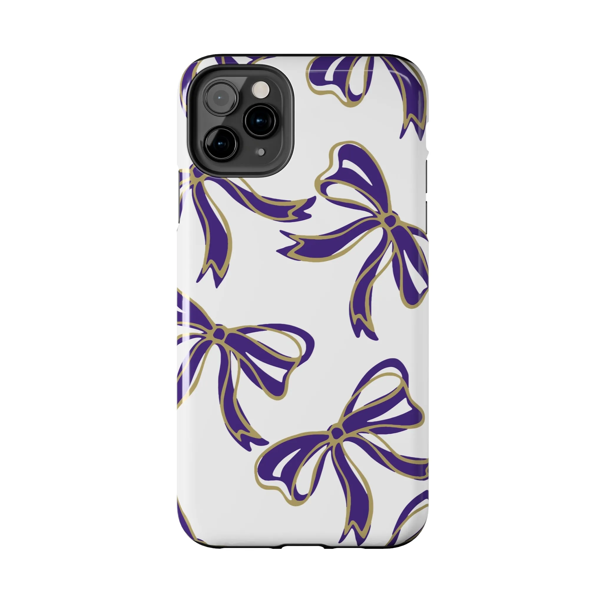 Copy of Trendy Bow Phone Case, Bed Party Bow Iphone case, Bow Phone Case, College Case, Bow Gifts - James Madison - JMU Dukes - Purple and Gold