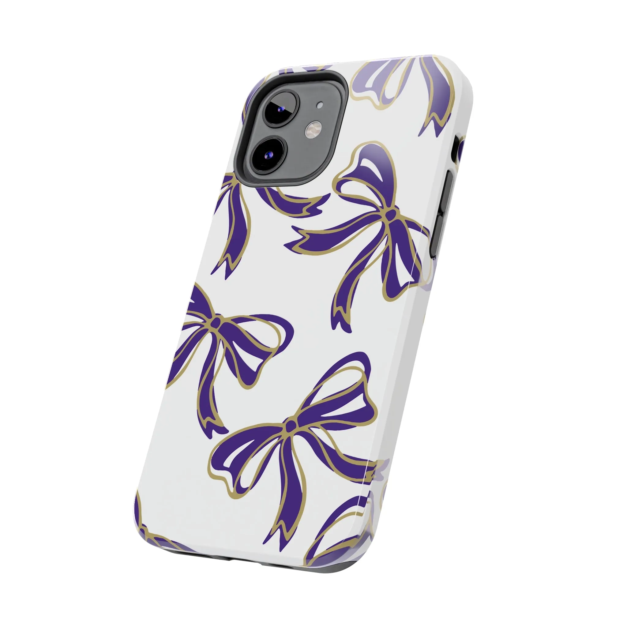 Copy of Trendy Bow Phone Case, Bed Party Bow Iphone case, Bow Phone Case, College Case, Bow Gifts - James Madison - JMU Dukes - Purple and Gold