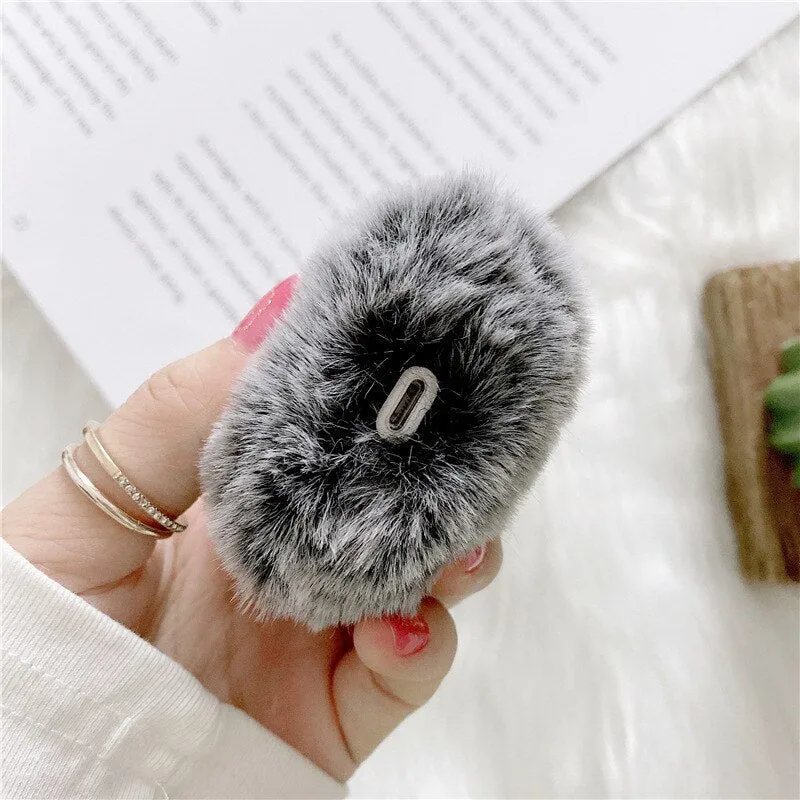 Cute Rabbit Ears Plush AirPods Case