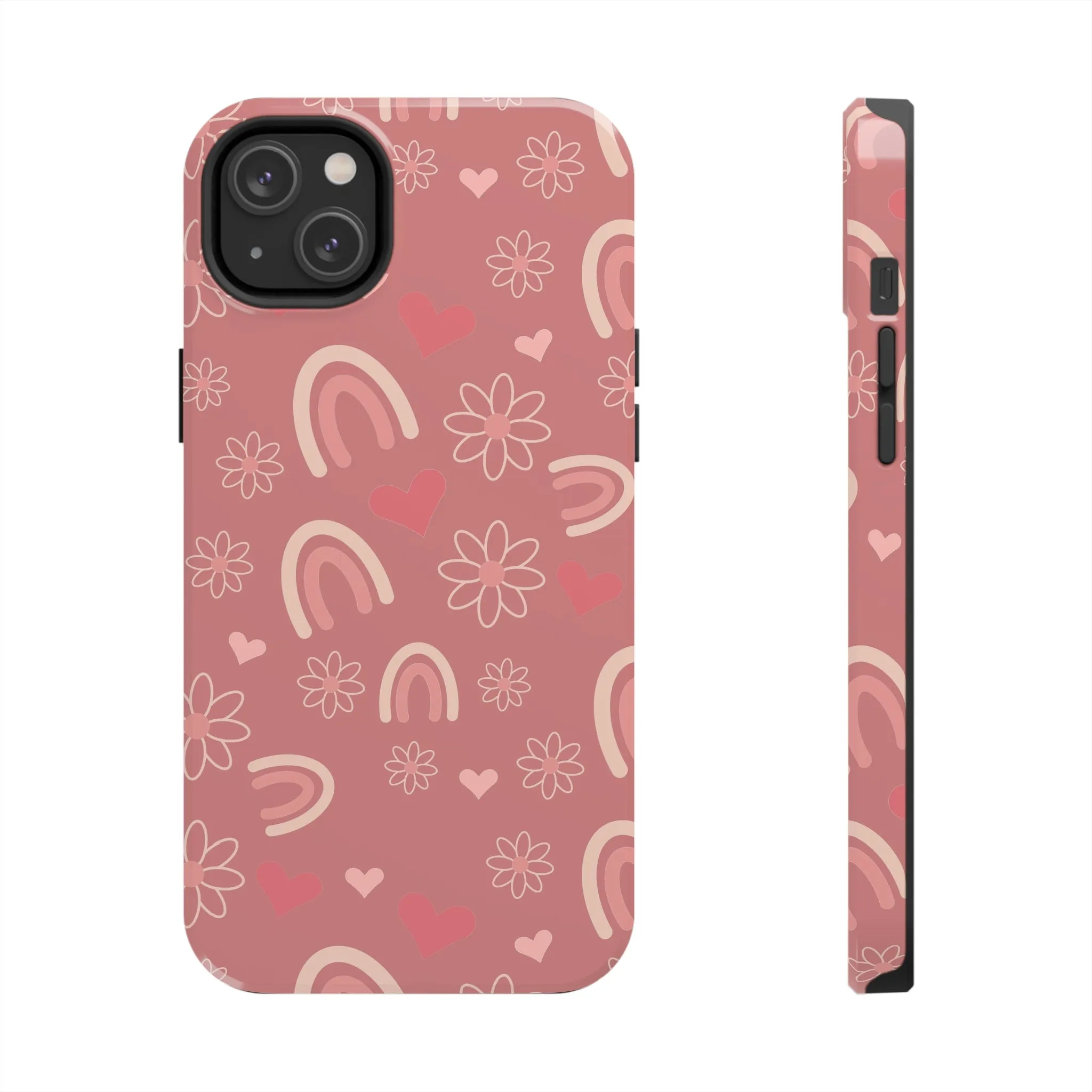 Daisy and Mauve Boho Rainbow print Design Tough Phone Case compatible with a large variety of iPhone models, Gift, Phone Case