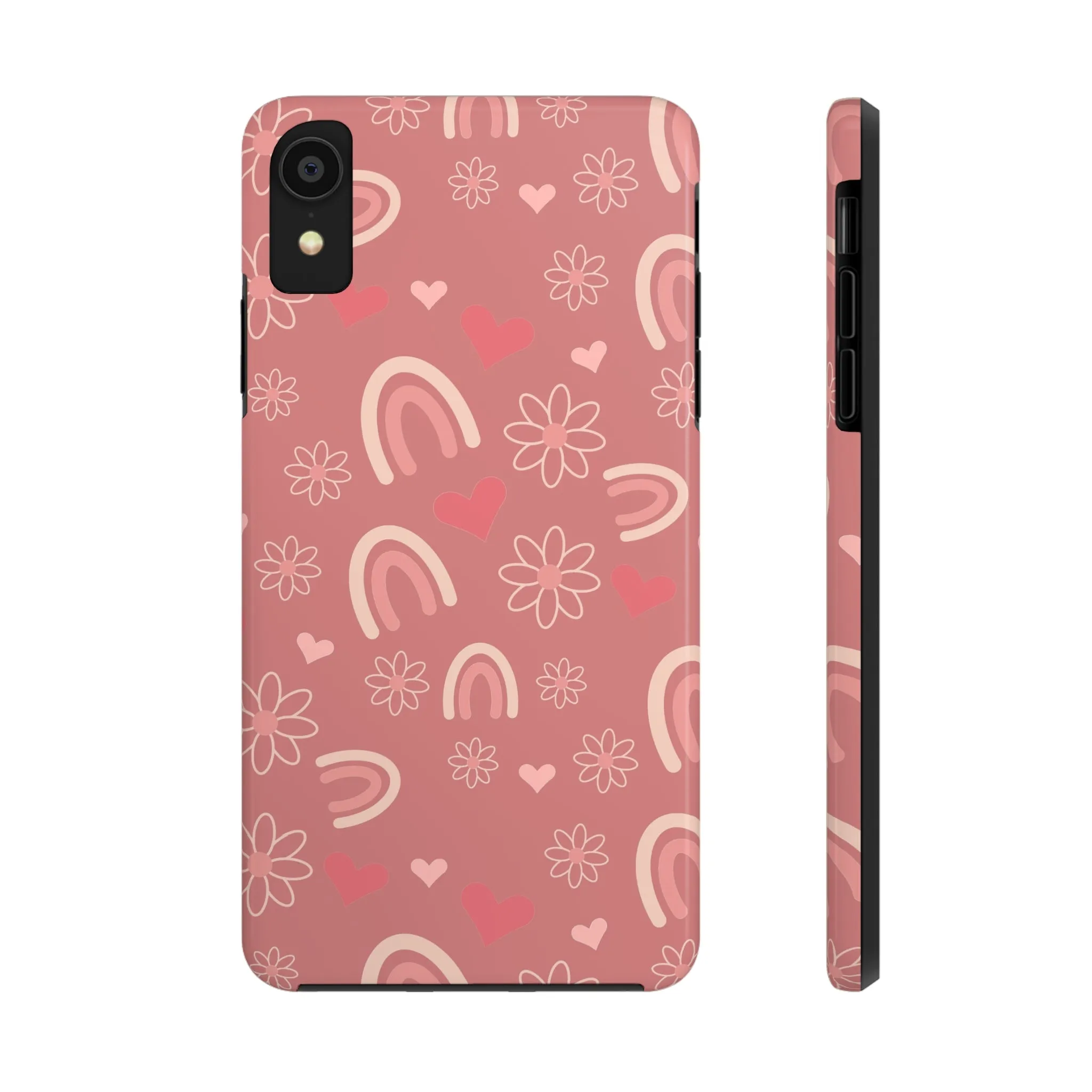 Daisy and Mauve Boho Rainbow print Design Tough Phone Case compatible with a large variety of iPhone models, Gift, Phone Case