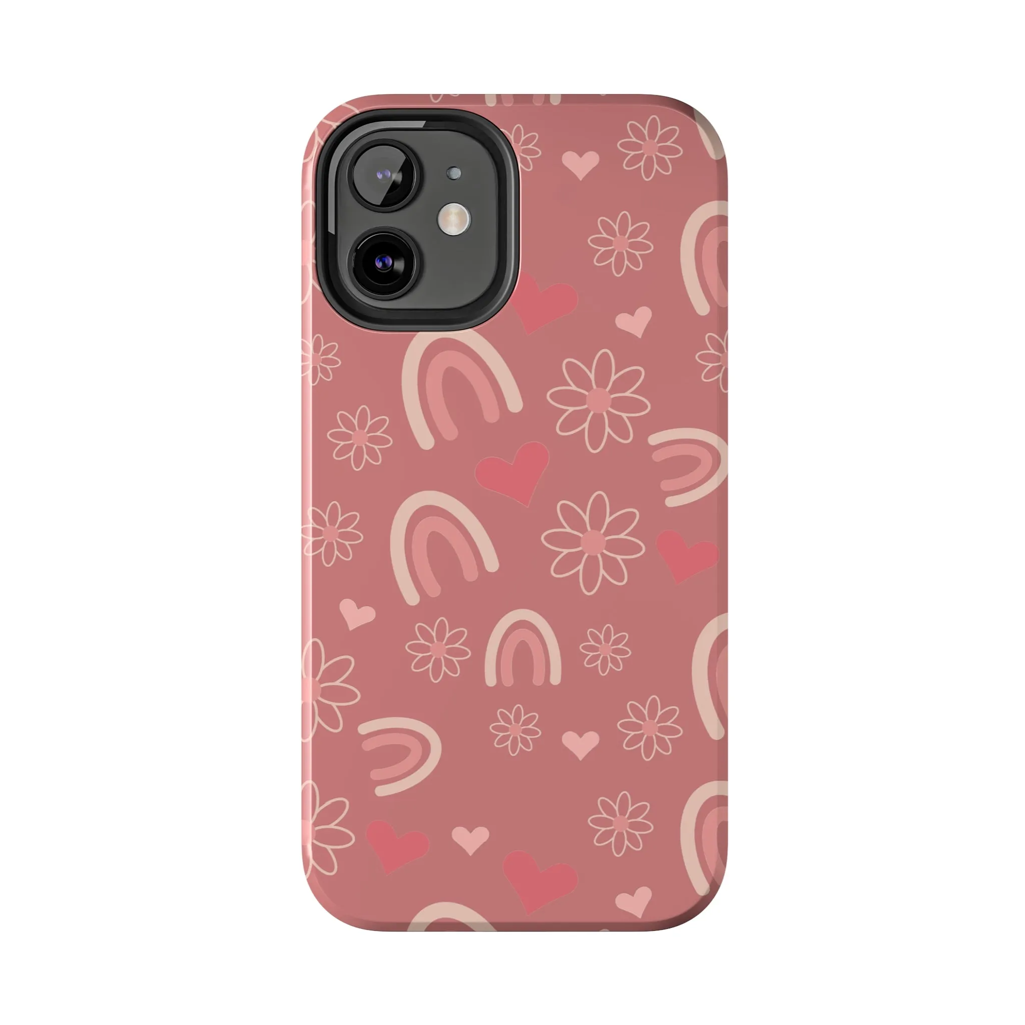 Daisy and Mauve Boho Rainbow print Design Tough Phone Case compatible with a large variety of iPhone models, Gift, Phone Case