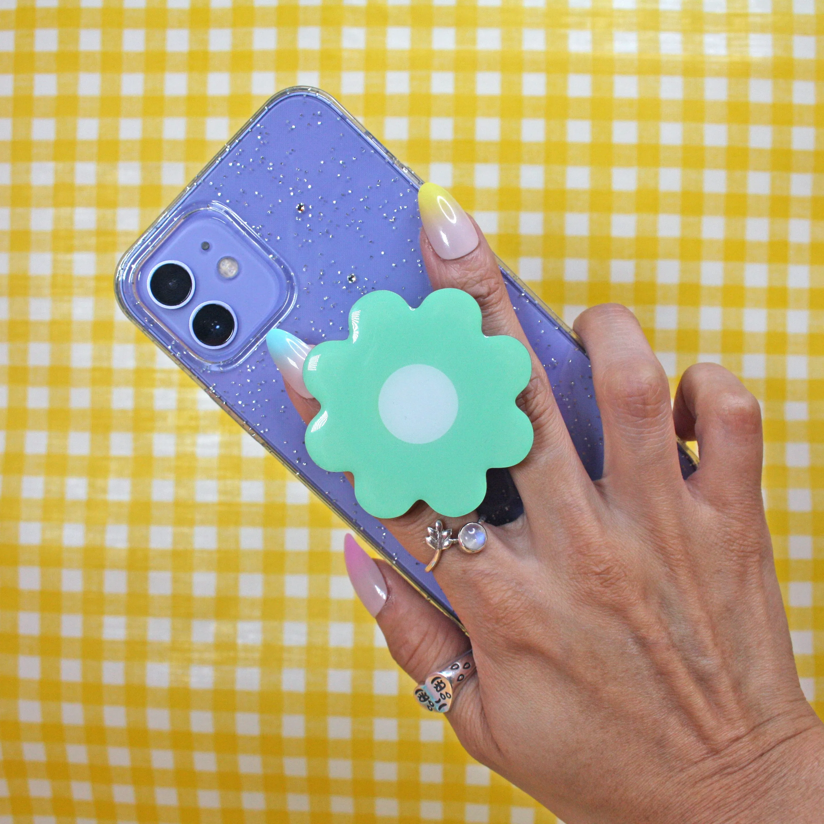 Daisy Phone Grip- Mint