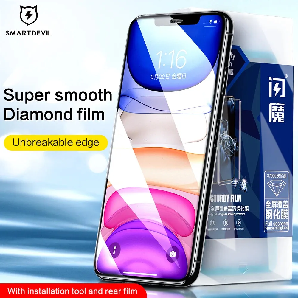 Diamonds Screen Protector For iPhone 11 11 Pro Max Full Coverage Glass For iPhone X XS MAX XR SE2020 High Definition