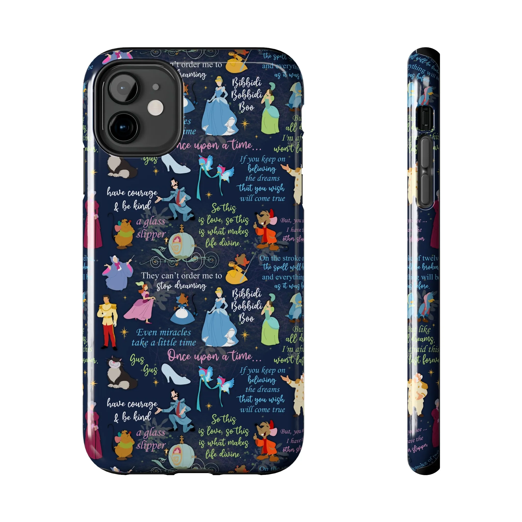 Disney Cinderella Princess Phone Case Disneyland World Magic Kingdom Gift Inspired Fan Art Iphone Quotes Gus Mice Slipper Fairy Godmother