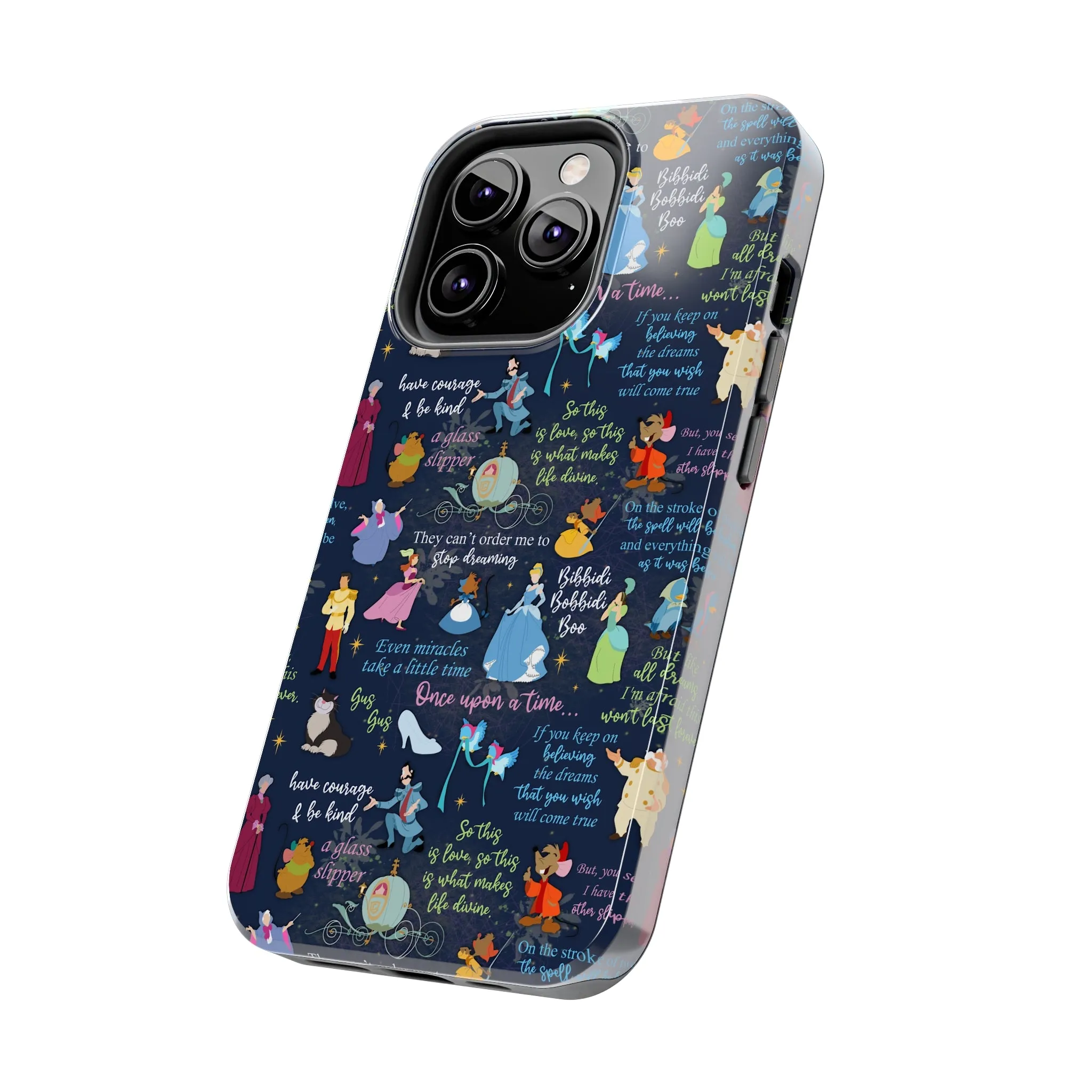 Disney Cinderella Princess Phone Case Disneyland World Magic Kingdom Gift Inspired Fan Art Iphone Quotes Gus Mice Slipper Fairy Godmother