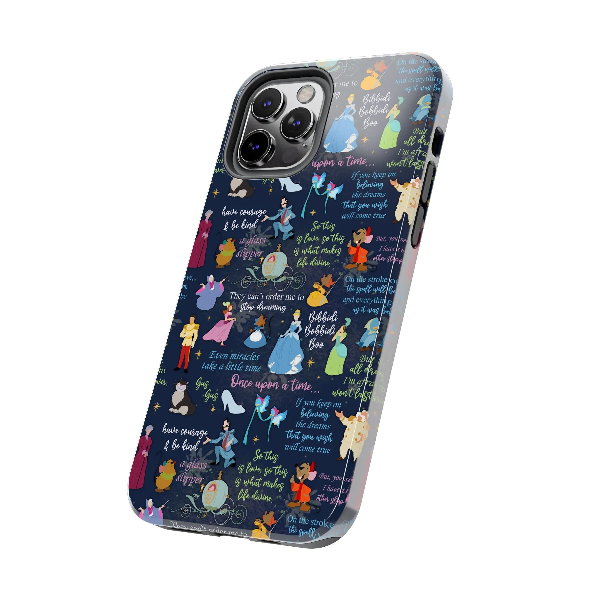 Disney Cinderella Princess Phone Case Disneyland World Magic Kingdom Gift Inspired Fan Art Iphone Quotes Gus Mice Slipper Fairy Godmother