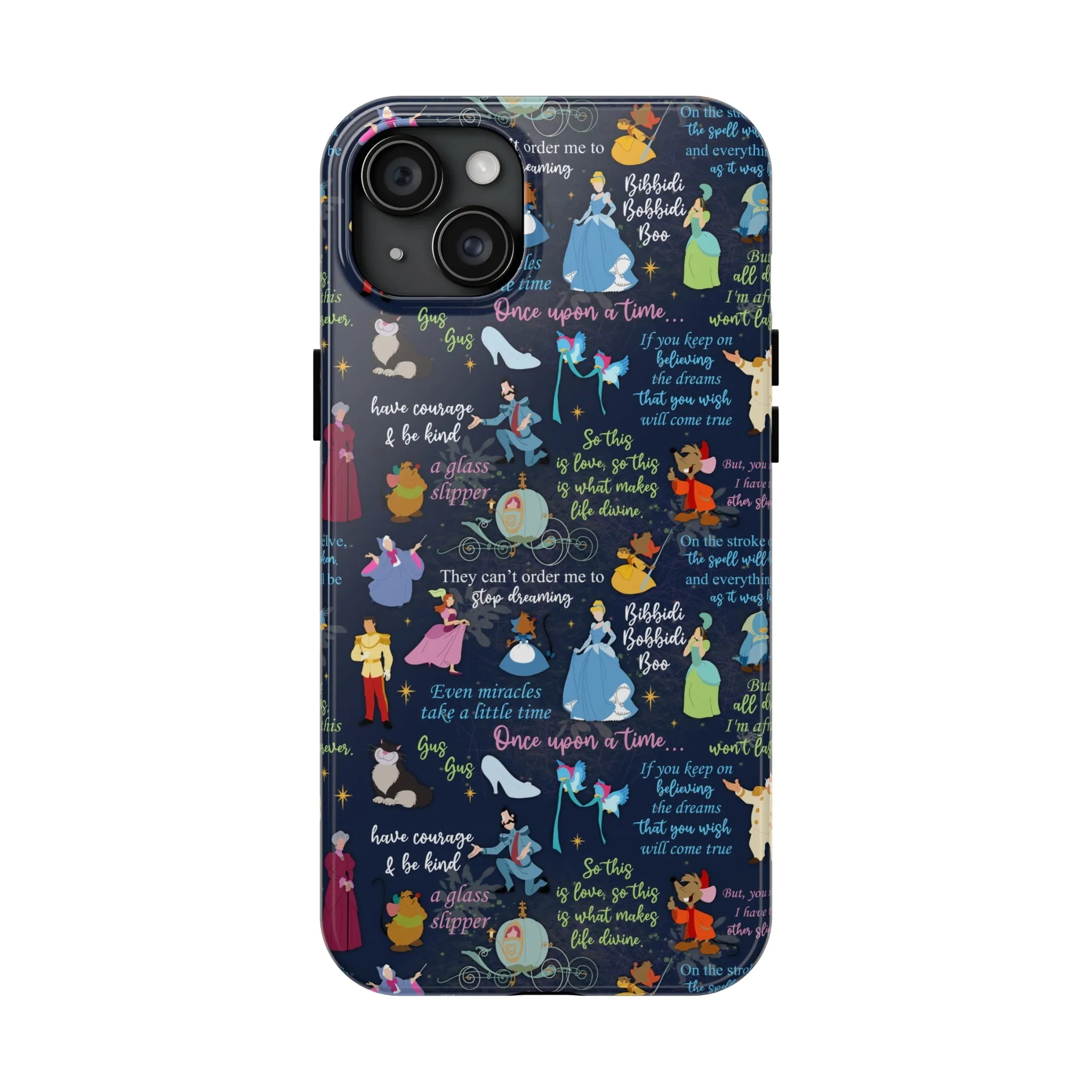 Disney Cinderella Princess Phone Case Disneyland World Magic Kingdom Gift Inspired Fan Art Iphone Quotes Gus Mice Slipper Fairy Godmother