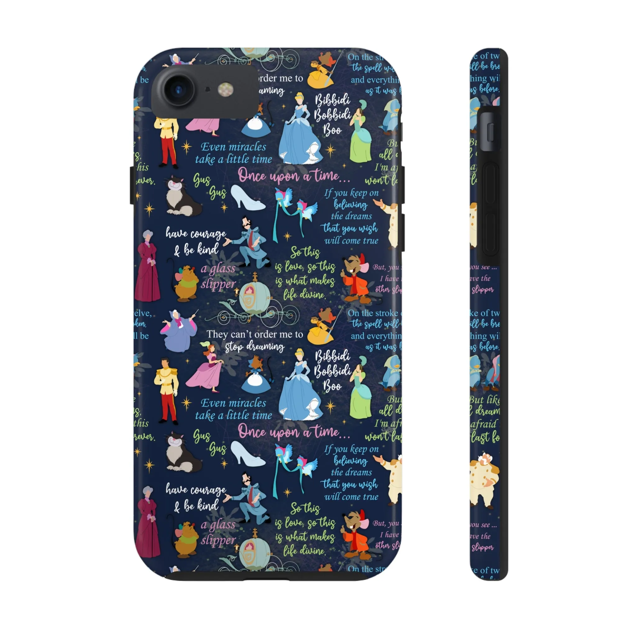 Disney Cinderella Princess Phone Case Disneyland World Magic Kingdom Gift Inspired Fan Art Iphone Quotes Gus Mice Slipper Fairy Godmother