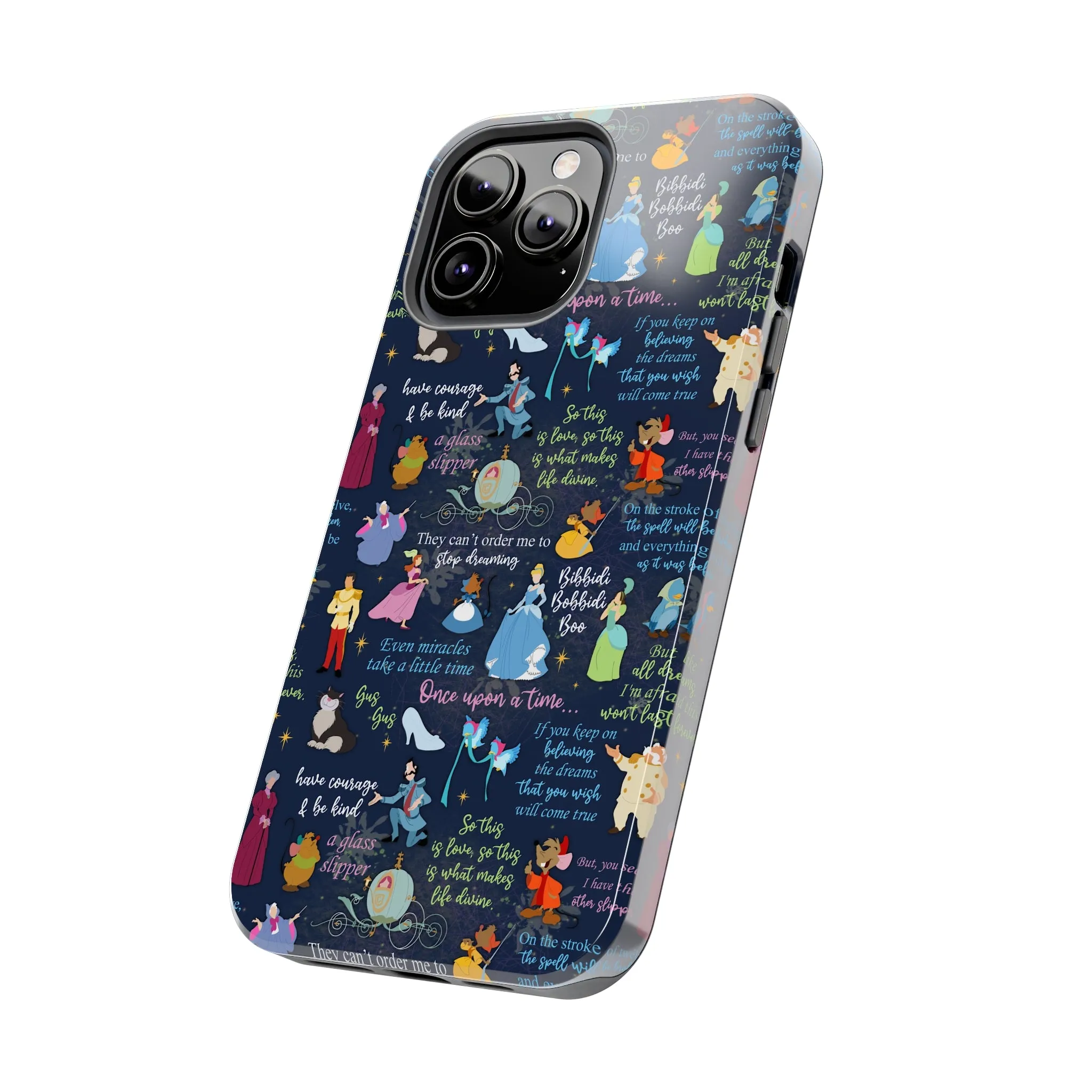 Disney Cinderella Princess Phone Case Disneyland World Magic Kingdom Gift Inspired Fan Art Iphone Quotes Gus Mice Slipper Fairy Godmother