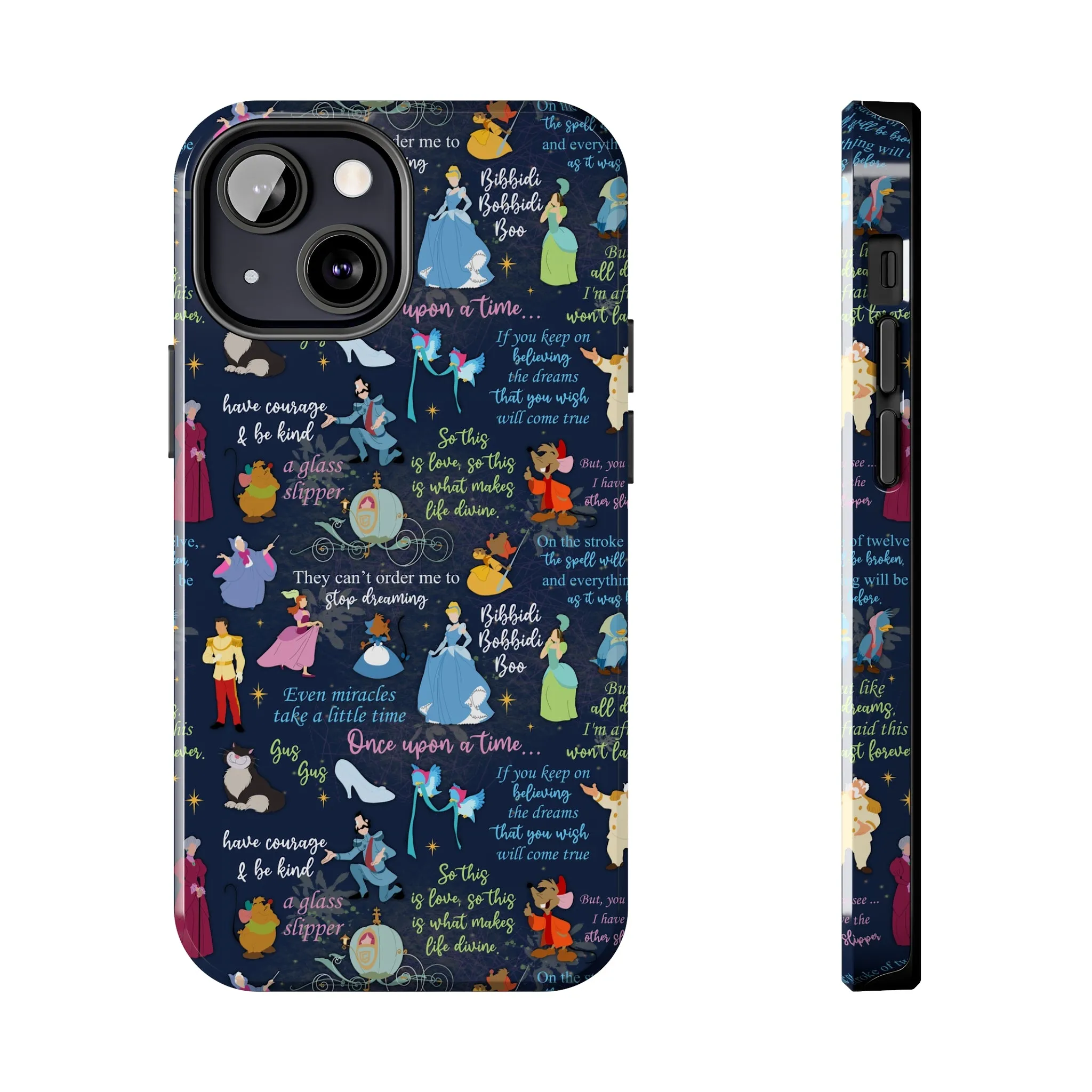 Disney Cinderella Princess Phone Case Disneyland World Magic Kingdom Gift Inspired Fan Art Iphone Quotes Gus Mice Slipper Fairy Godmother