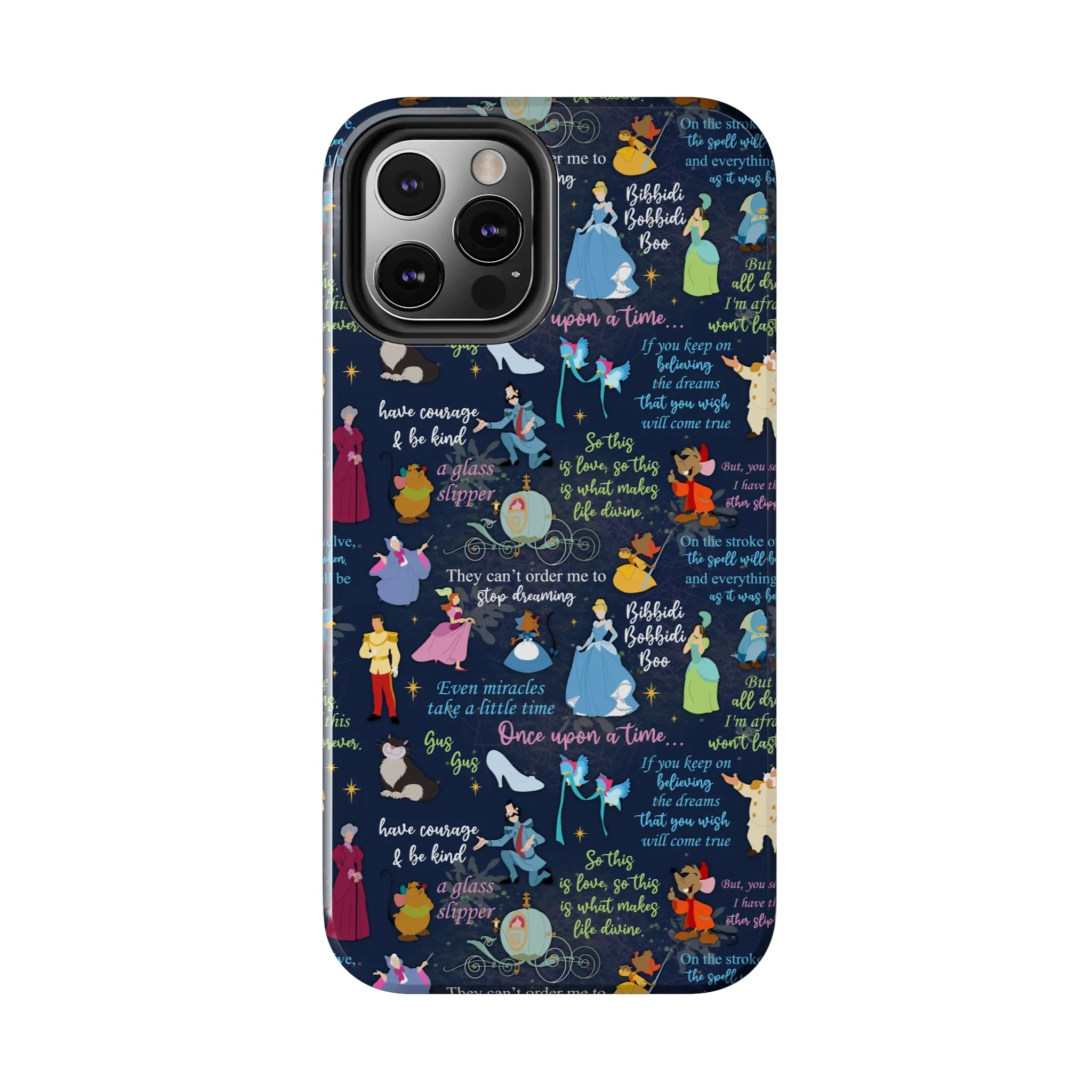 Disney Cinderella Princess Phone Case Disneyland World Magic Kingdom Gift Inspired Fan Art Iphone Quotes Gus Mice Slipper Fairy Godmother