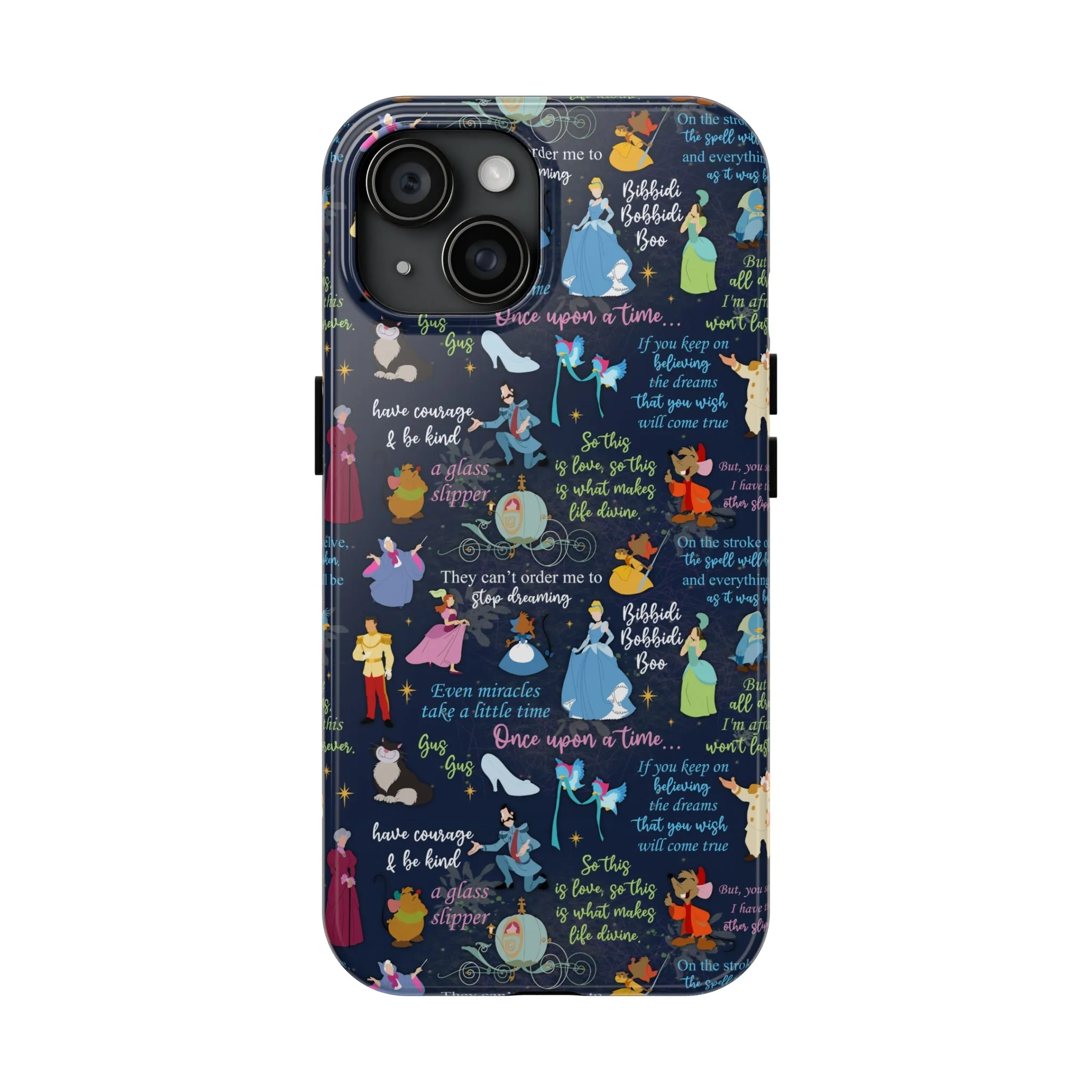 Disney Cinderella Princess Phone Case Disneyland World Magic Kingdom Gift Inspired Fan Art Iphone Quotes Gus Mice Slipper Fairy Godmother