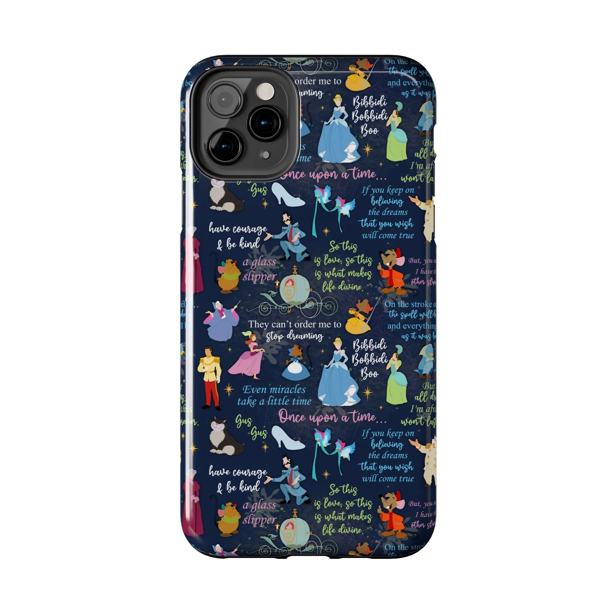 Disney Cinderella Princess Phone Case Disneyland World Magic Kingdom Gift Inspired Fan Art Iphone Quotes Gus Mice Slipper Fairy Godmother