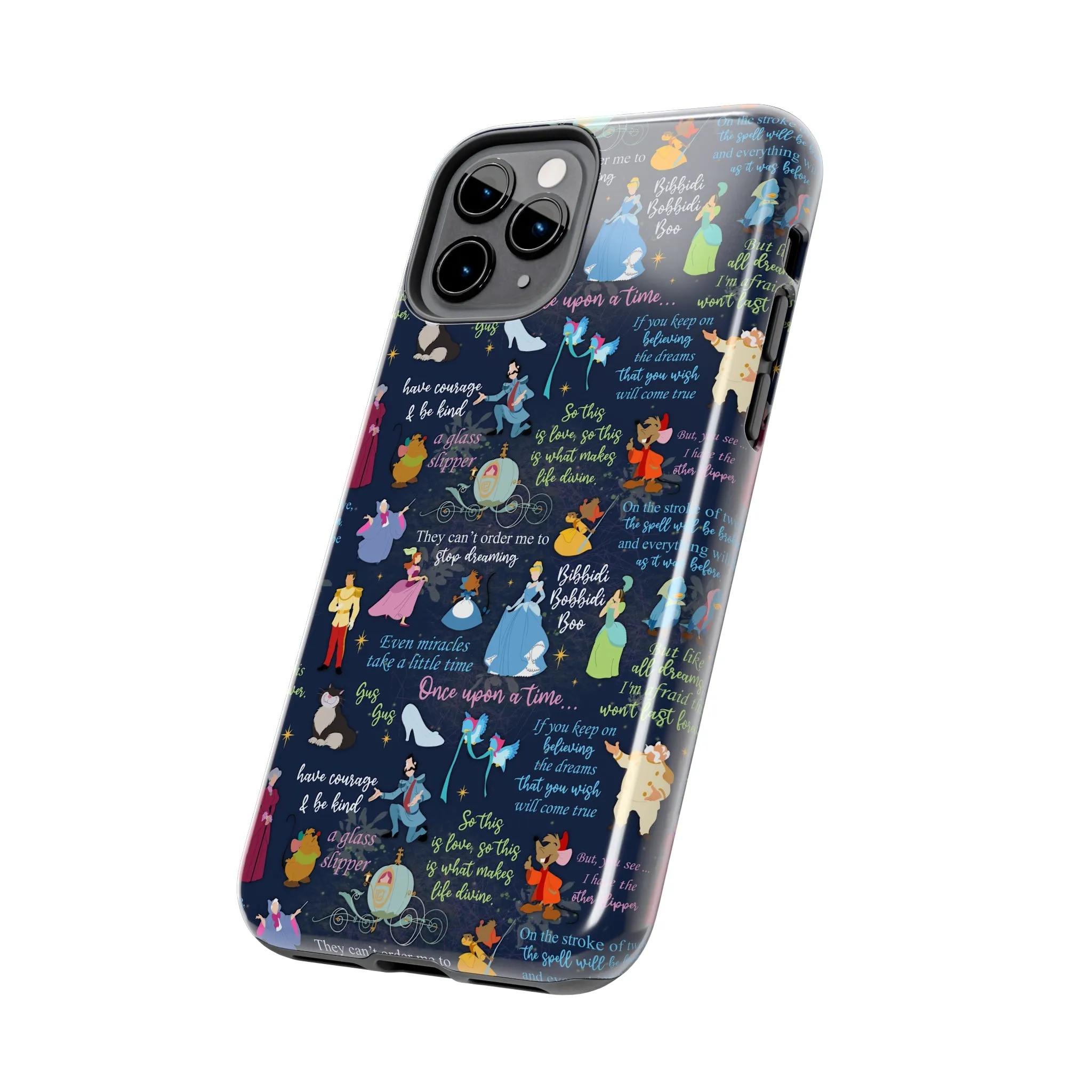 Disney Cinderella Princess Phone Case Disneyland World Magic Kingdom Gift Inspired Fan Art Iphone Quotes Gus Mice Slipper Fairy Godmother