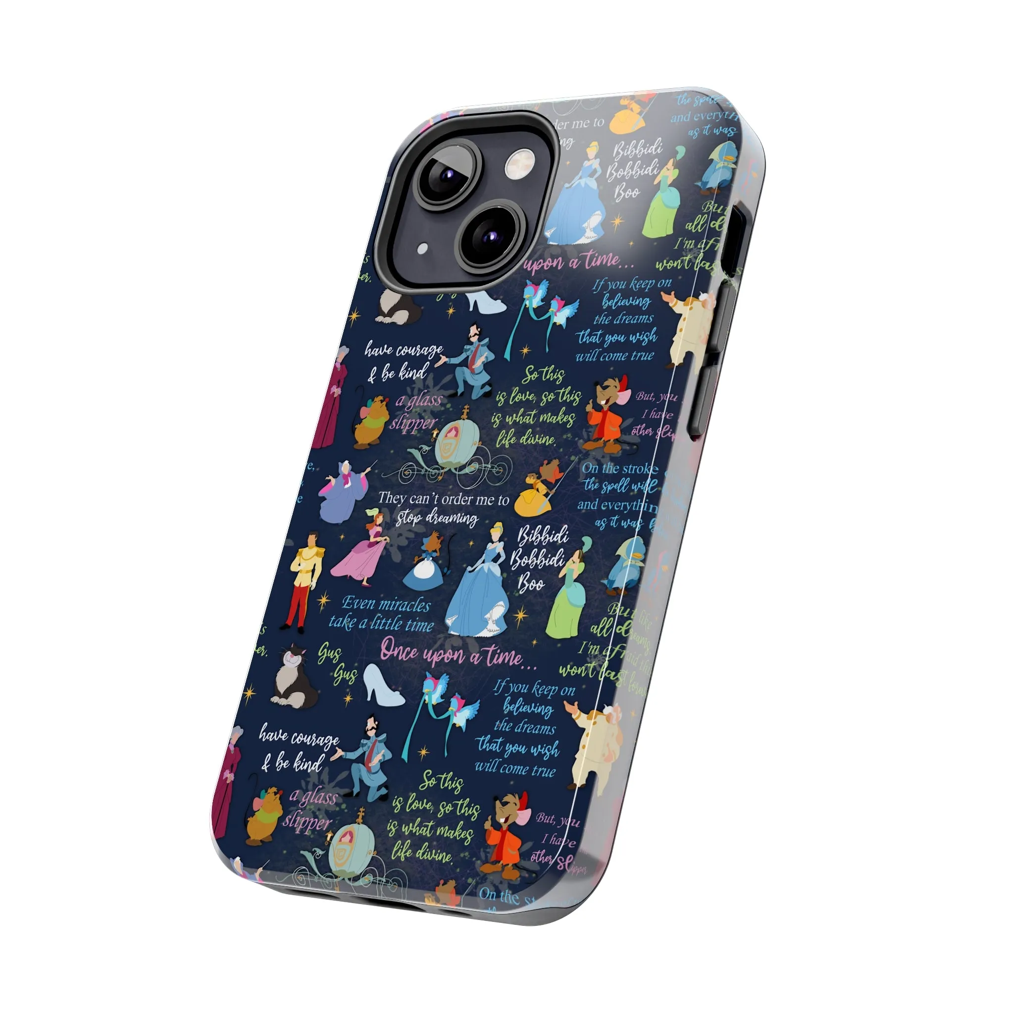 Disney Cinderella Princess Phone Case Disneyland World Magic Kingdom Gift Inspired Fan Art Iphone Quotes Gus Mice Slipper Fairy Godmother