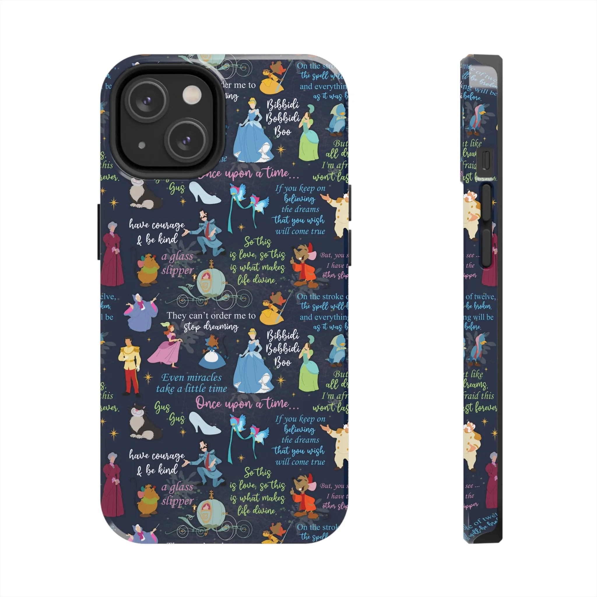 Disney Cinderella Princess Phone Case Disneyland World Magic Kingdom Gift Inspired Fan Art Iphone Quotes Gus Mice Slipper Fairy Godmother