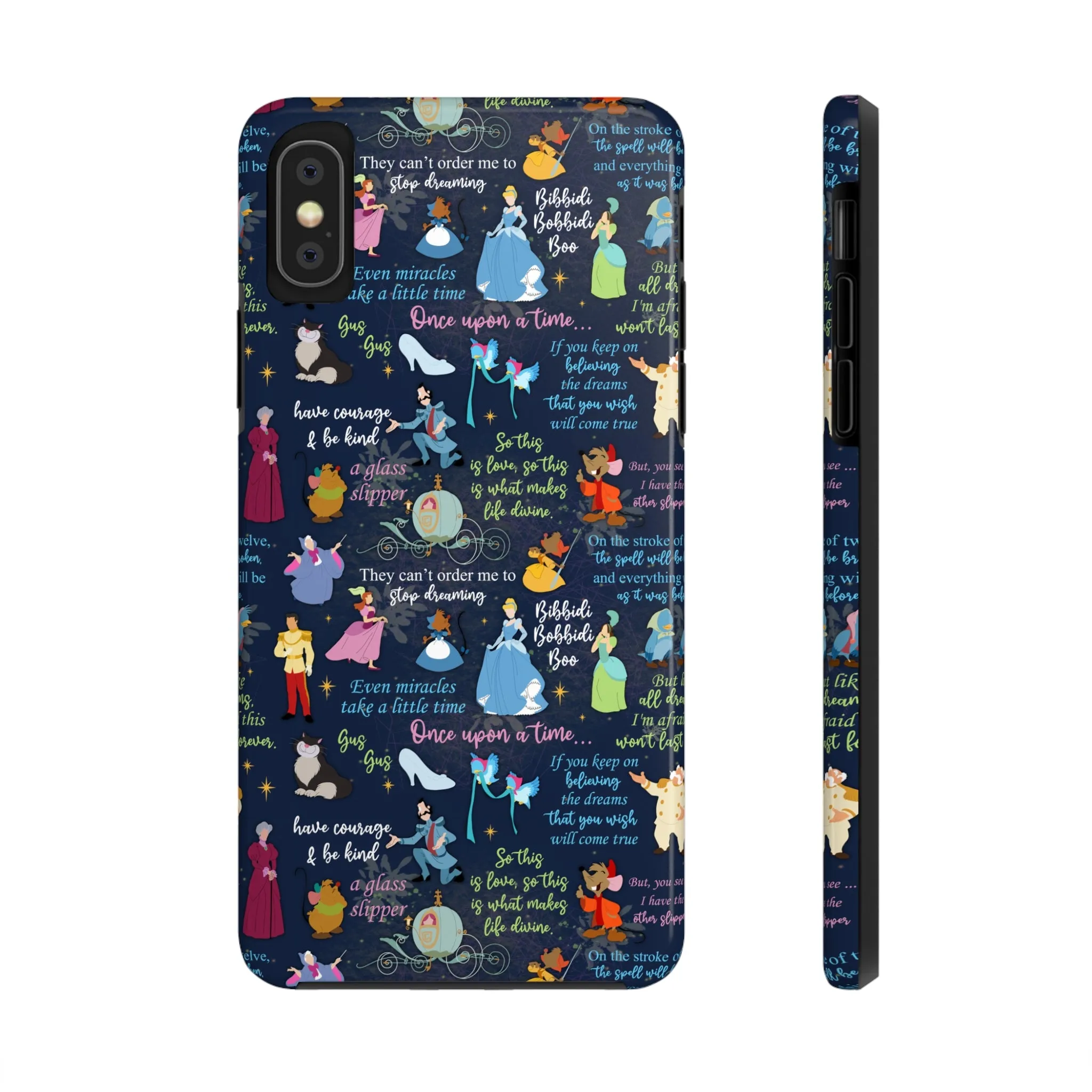 Disney Cinderella Princess Phone Case Disneyland World Magic Kingdom Gift Inspired Fan Art Iphone Quotes Gus Mice Slipper Fairy Godmother