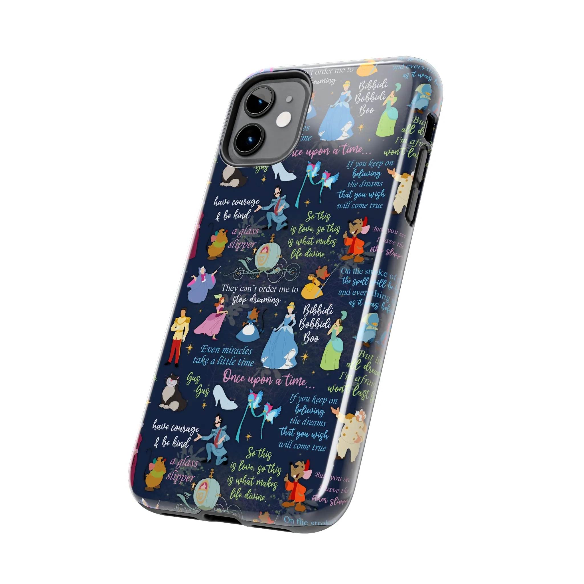 Disney Cinderella Princess Phone Case Disneyland World Magic Kingdom Gift Inspired Fan Art Iphone Quotes Gus Mice Slipper Fairy Godmother