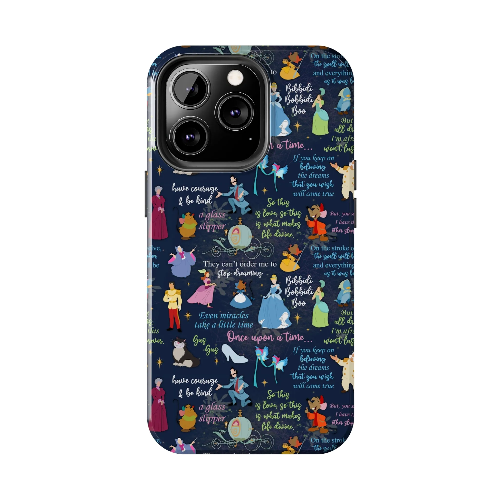 Disney Cinderella Princess Phone Case Disneyland World Magic Kingdom Gift Inspired Fan Art Iphone Quotes Gus Mice Slipper Fairy Godmother