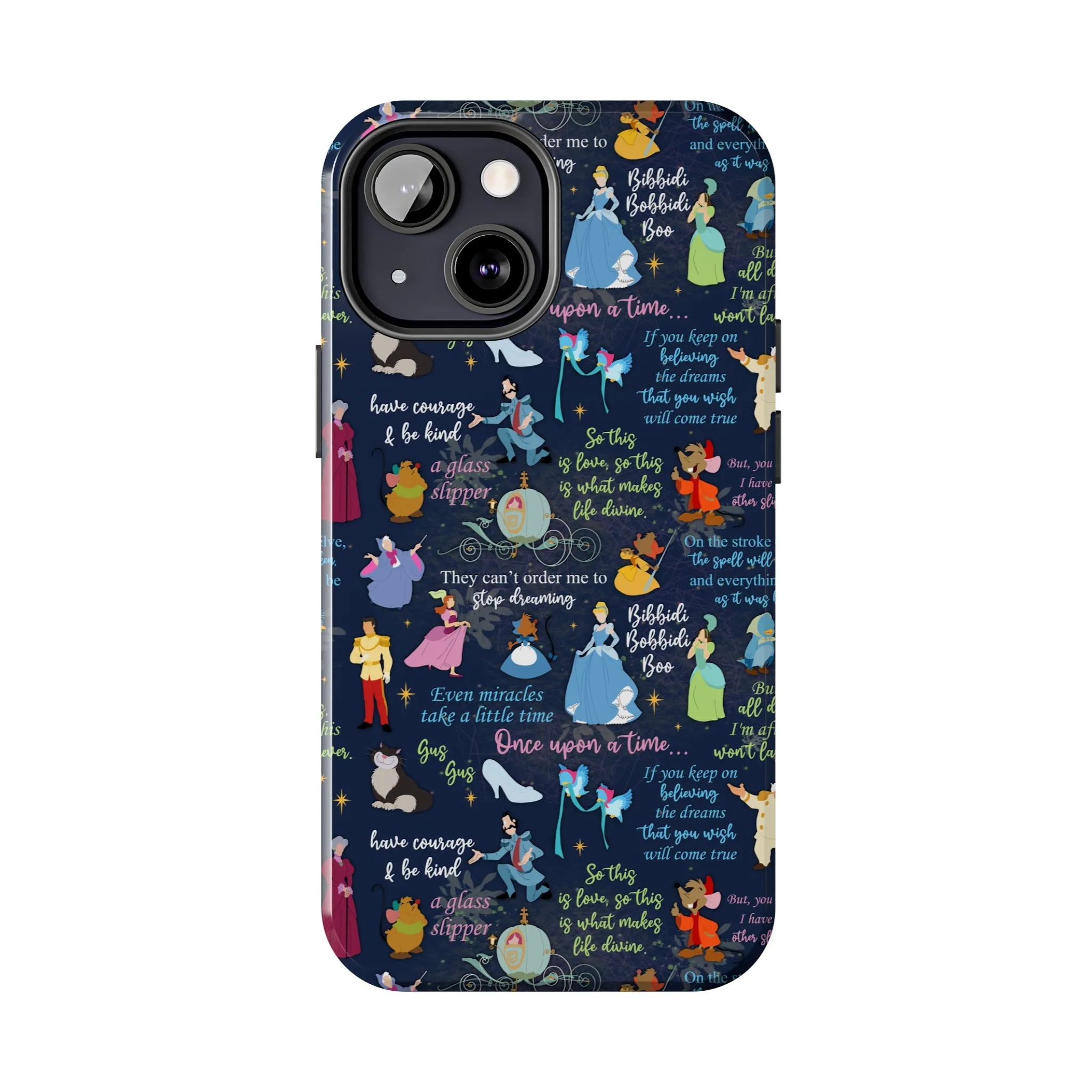 Disney Cinderella Princess Phone Case Disneyland World Magic Kingdom Gift Inspired Fan Art Iphone Quotes Gus Mice Slipper Fairy Godmother