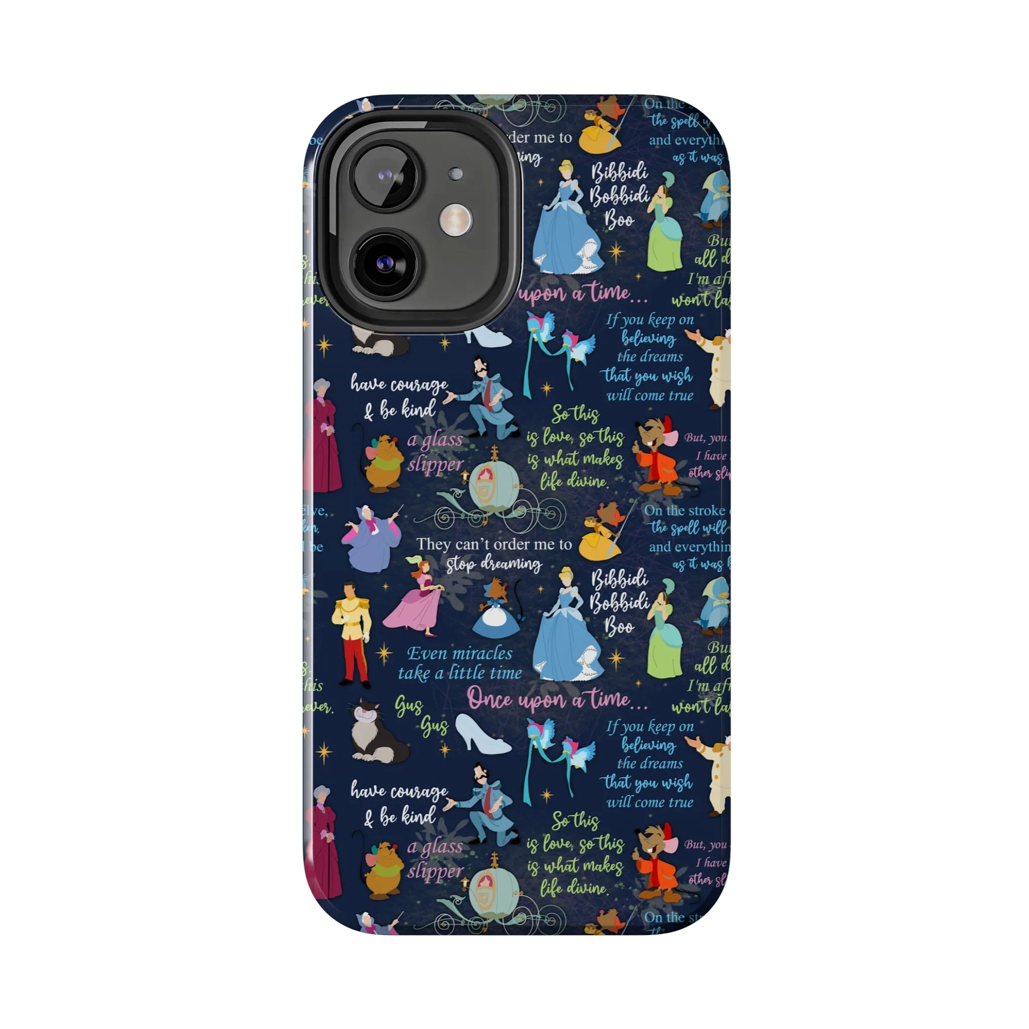 Disney Cinderella Princess Phone Case Disneyland World Magic Kingdom Gift Inspired Fan Art Iphone Quotes Gus Mice Slipper Fairy Godmother