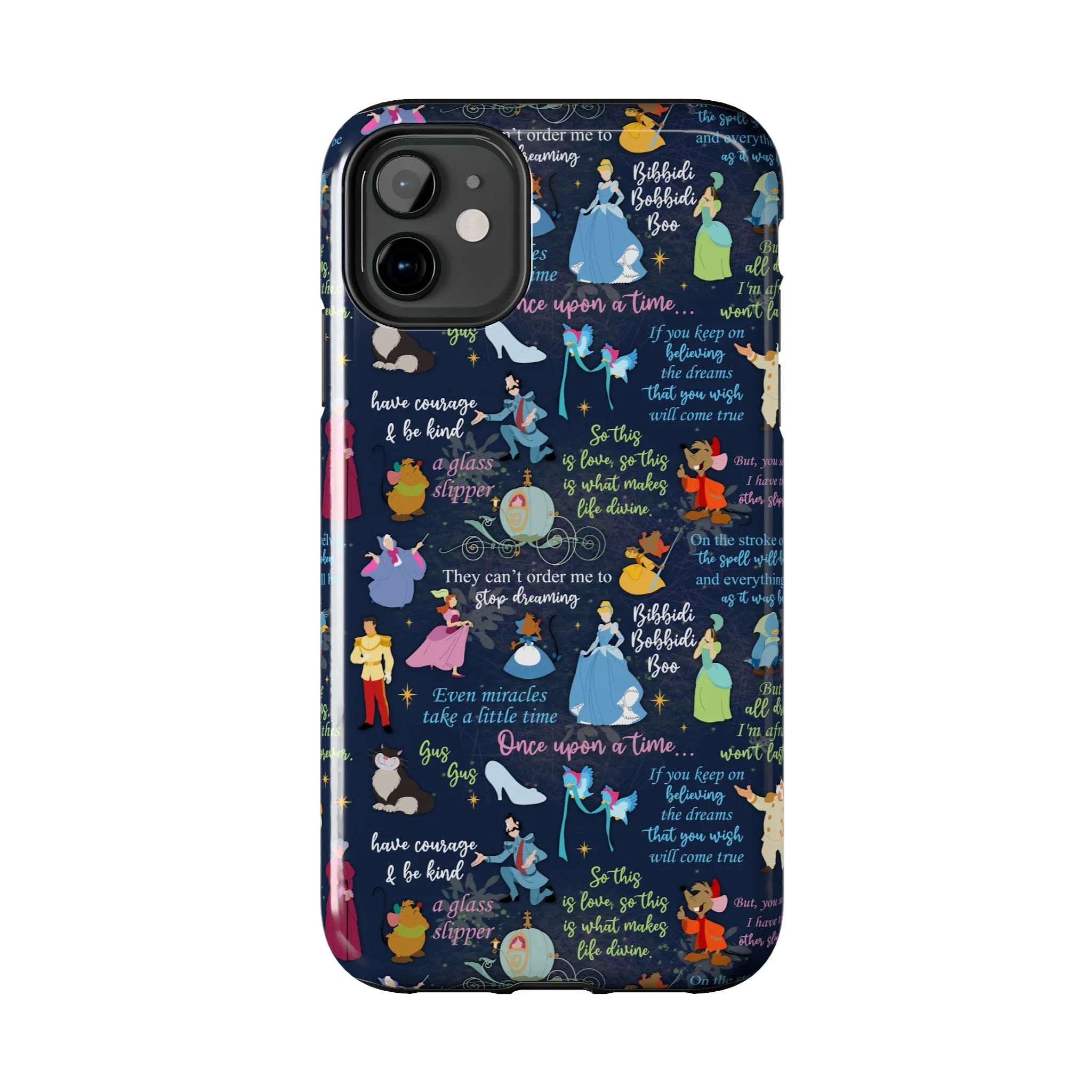 Disney Cinderella Princess Phone Case Disneyland World Magic Kingdom Gift Inspired Fan Art Iphone Quotes Gus Mice Slipper Fairy Godmother